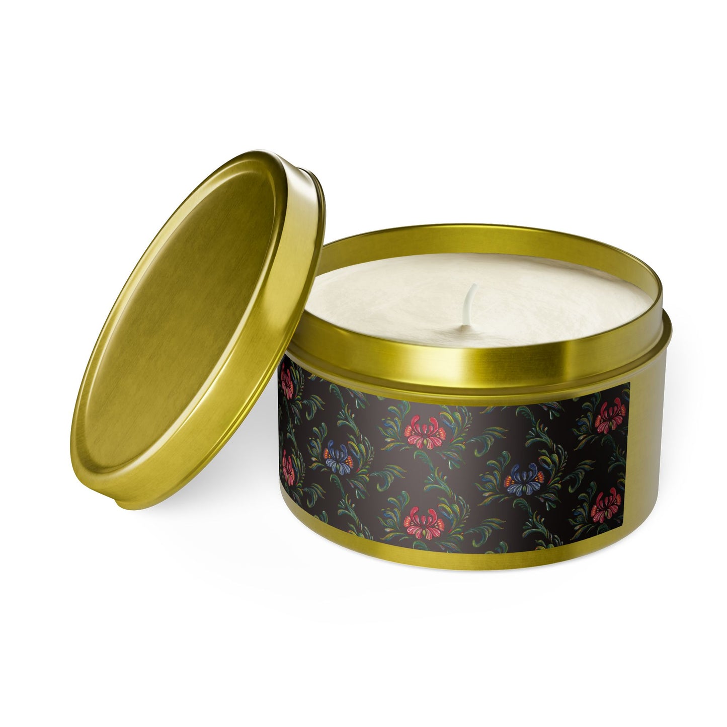 Elegant Floral Tin Candle - Aromatic Home and Travel Decor for Relaxation, Eco-Friendly, Sustainable