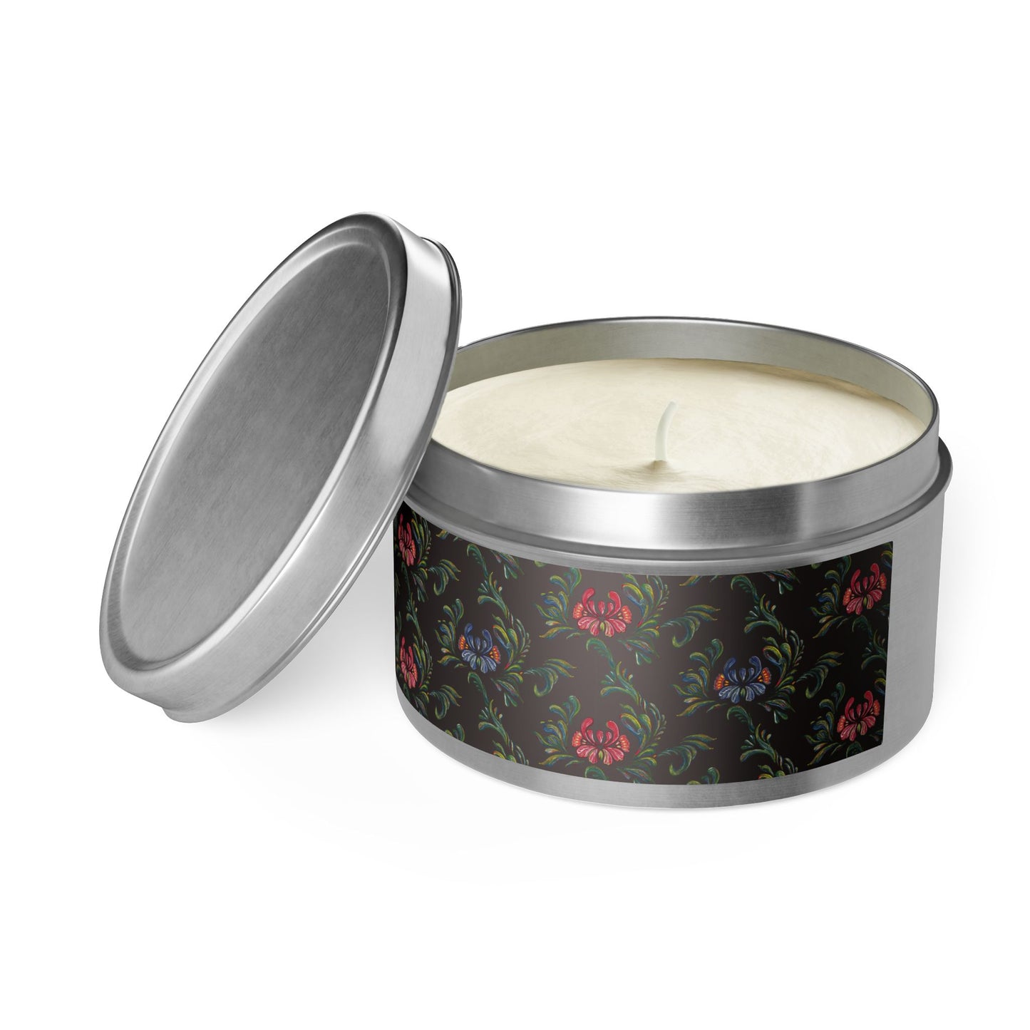 Elegant Floral Tin Candle - Aromatic Home and Travel Decor for Relaxation, Eco-Friendly, Sustainable