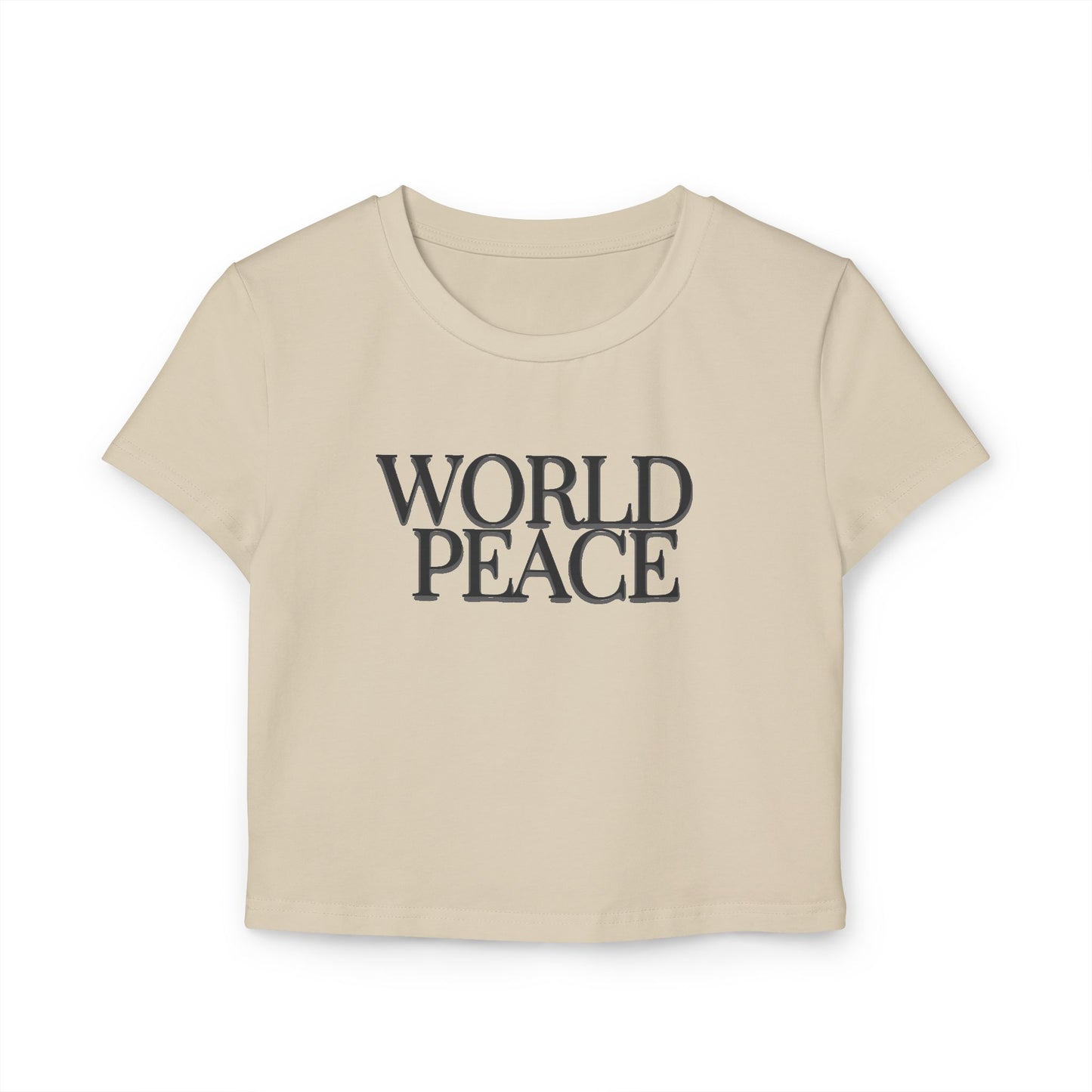 Organic Cotton World Peace Crop Top T-Shirt, Eco-Friendly, Sustainable