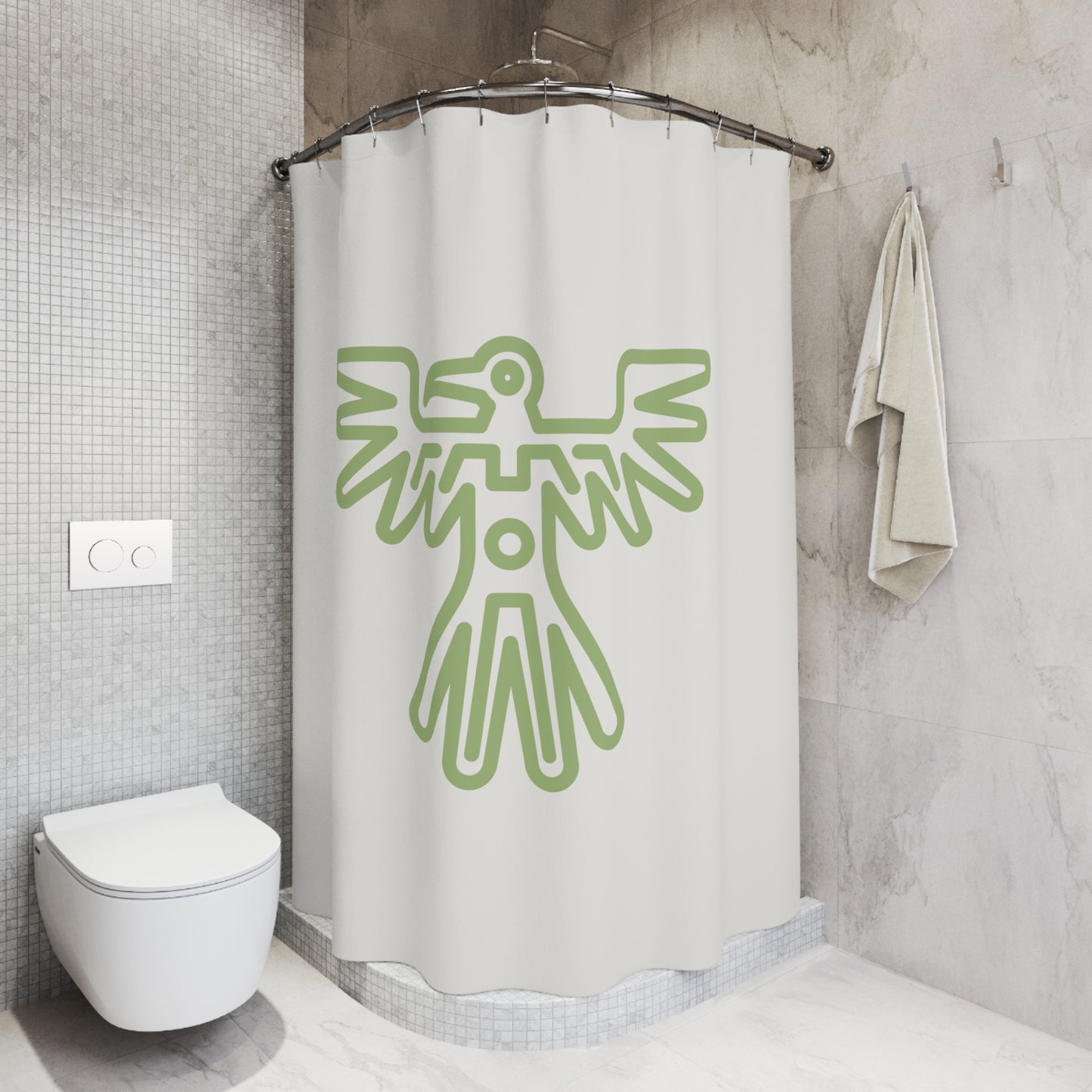 Aztec Phoenix Minimalist Shower Curtain