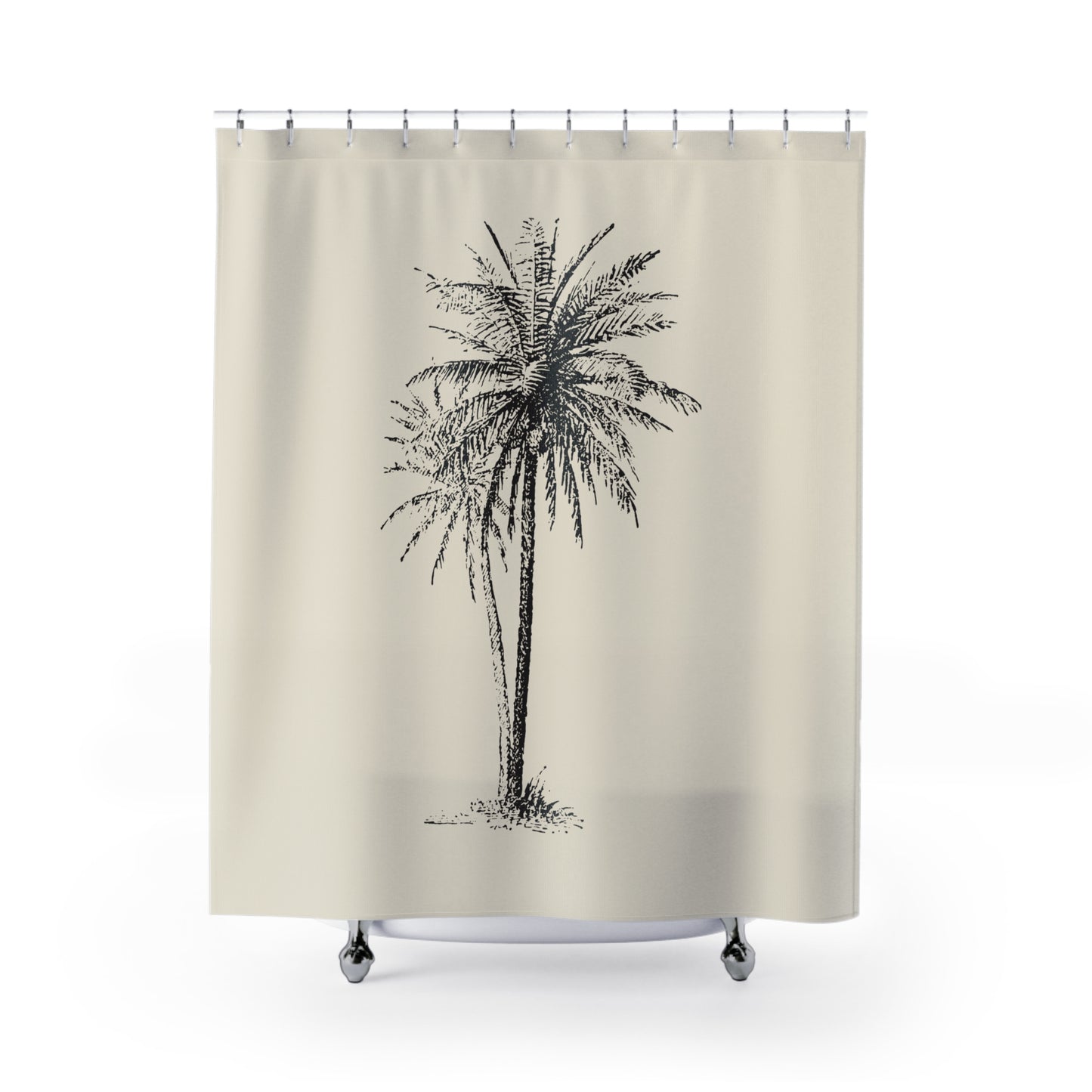 Vintage Palm Coastal Shower Curtain