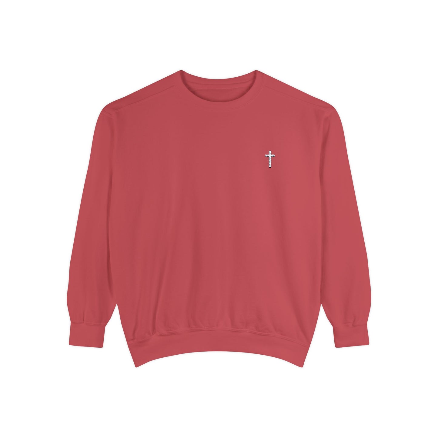 Cross Embroidered Comfort Colors Oversized Sweatshirt, Eco-Friendly, Sustainable