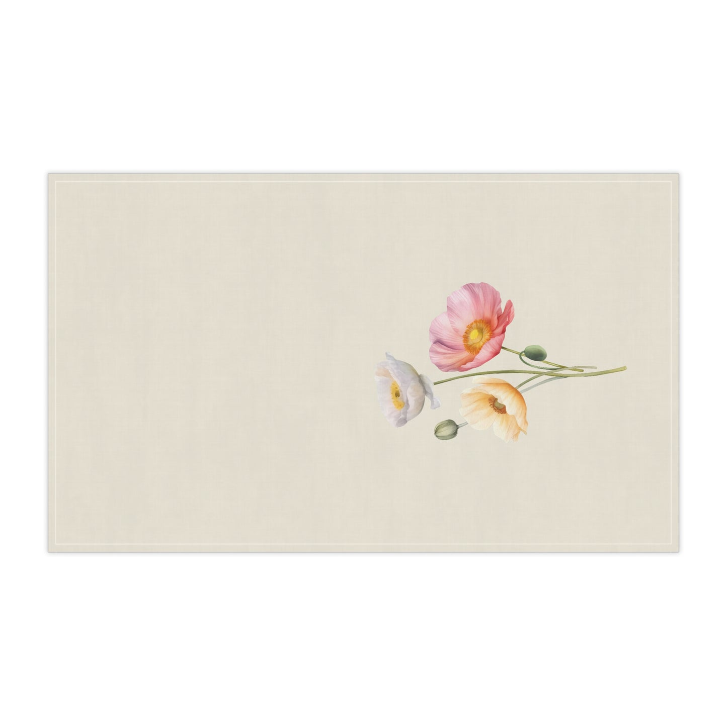 Poppy Floral Cotton Tea Towels, Flower Kitchen Towels, Farmhouse, Cottage Décor, Flour Sack Towel, Dish Towel, Eco-Friendly, Sustainable