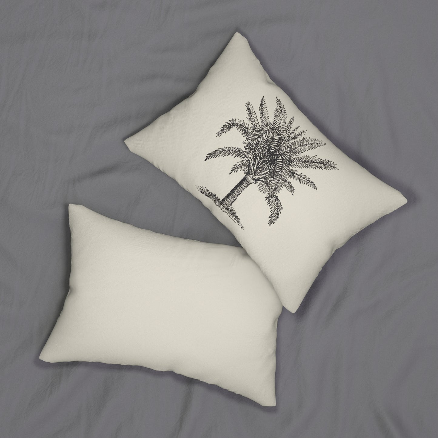 Vintage Palm Tree Coastal Throw Pillow, Eco-Friendly, Sustainable