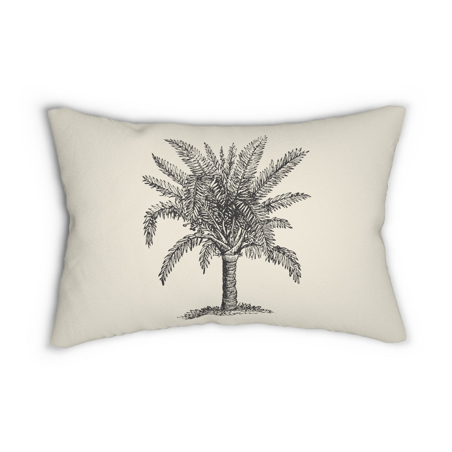 Vintage Palm Tree Coastal Throw Pillow, Eco-Friendly, Sustainable