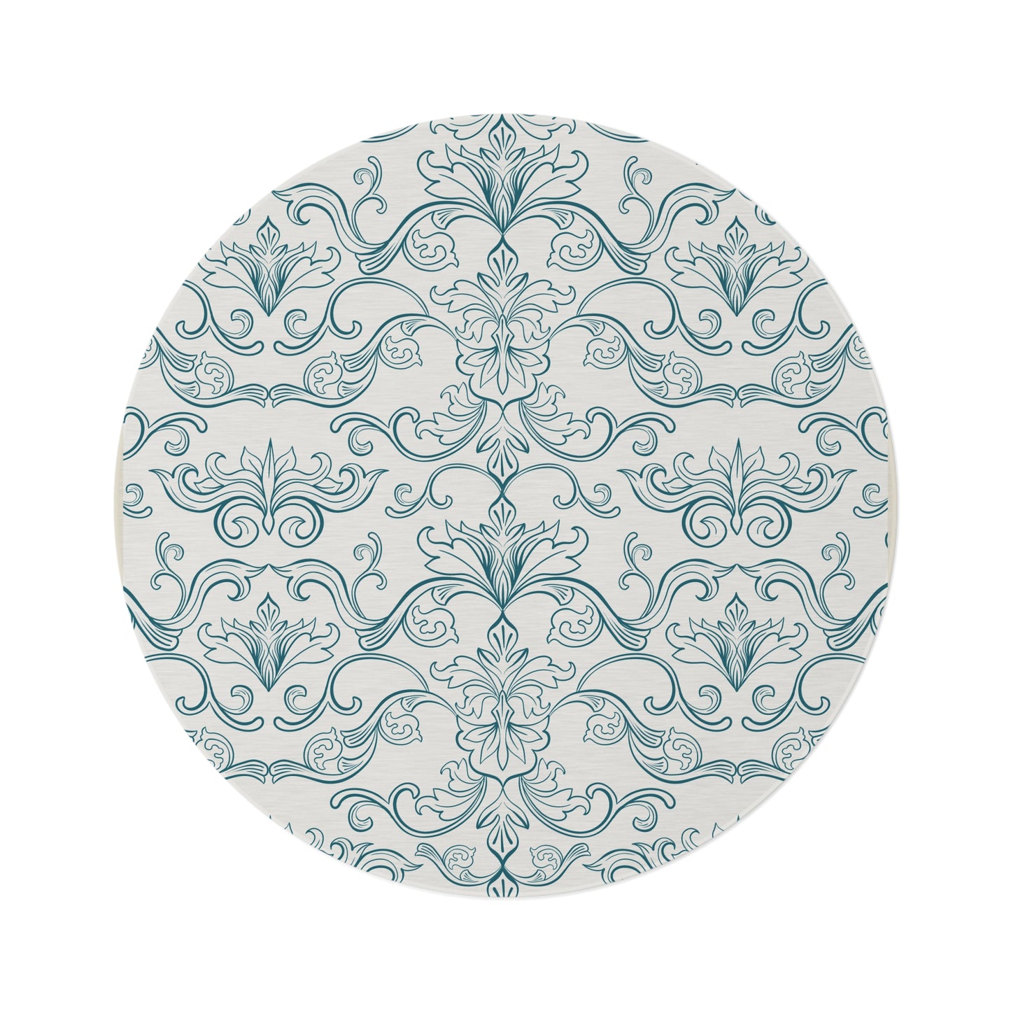 Vintage Victorian Inspired Washable Round Rug, Eco-Friendly, Sustainable