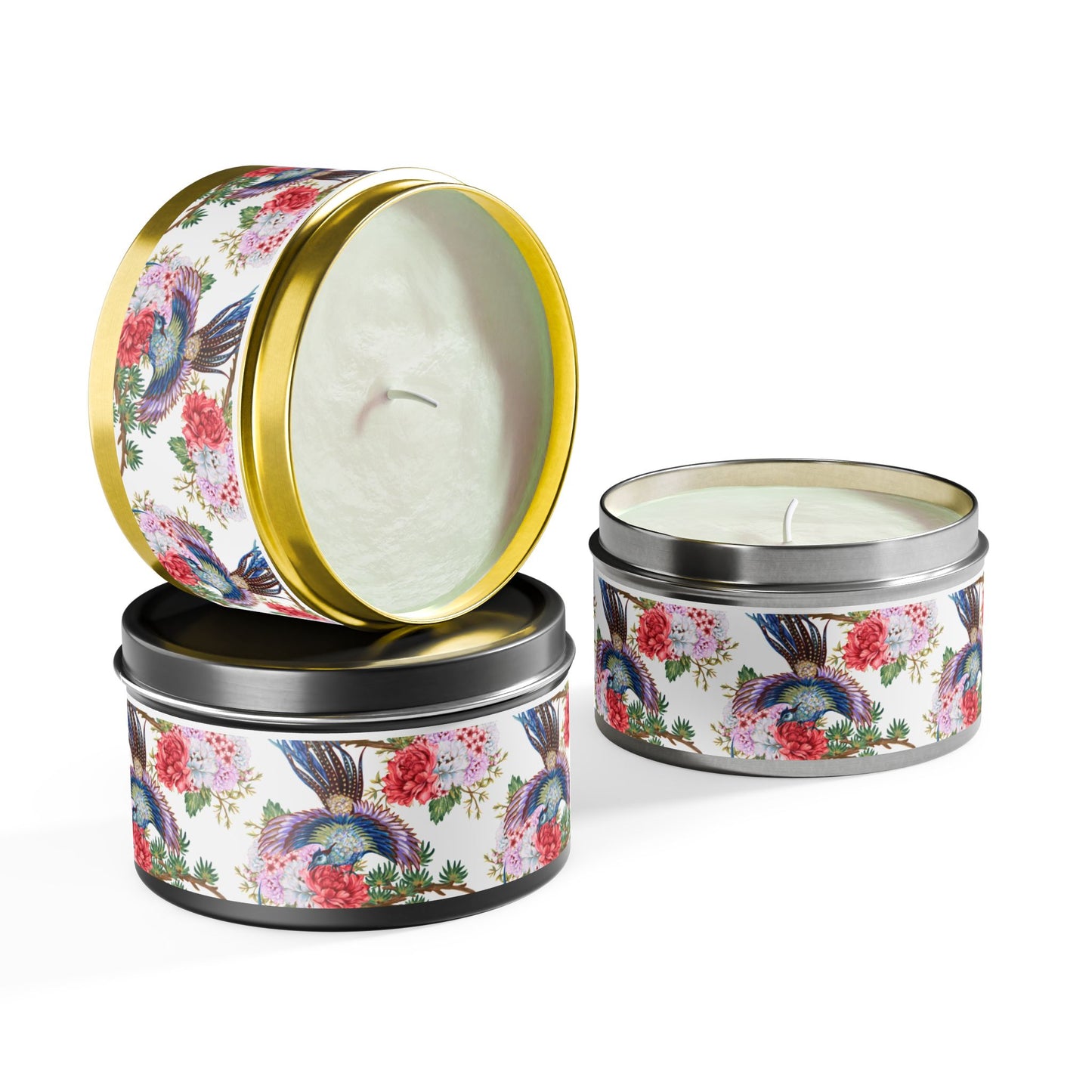 Floral Tin Candle - Aromatic Home and Travel Decor for Relaxation, Eco-Friendly, Sustainable