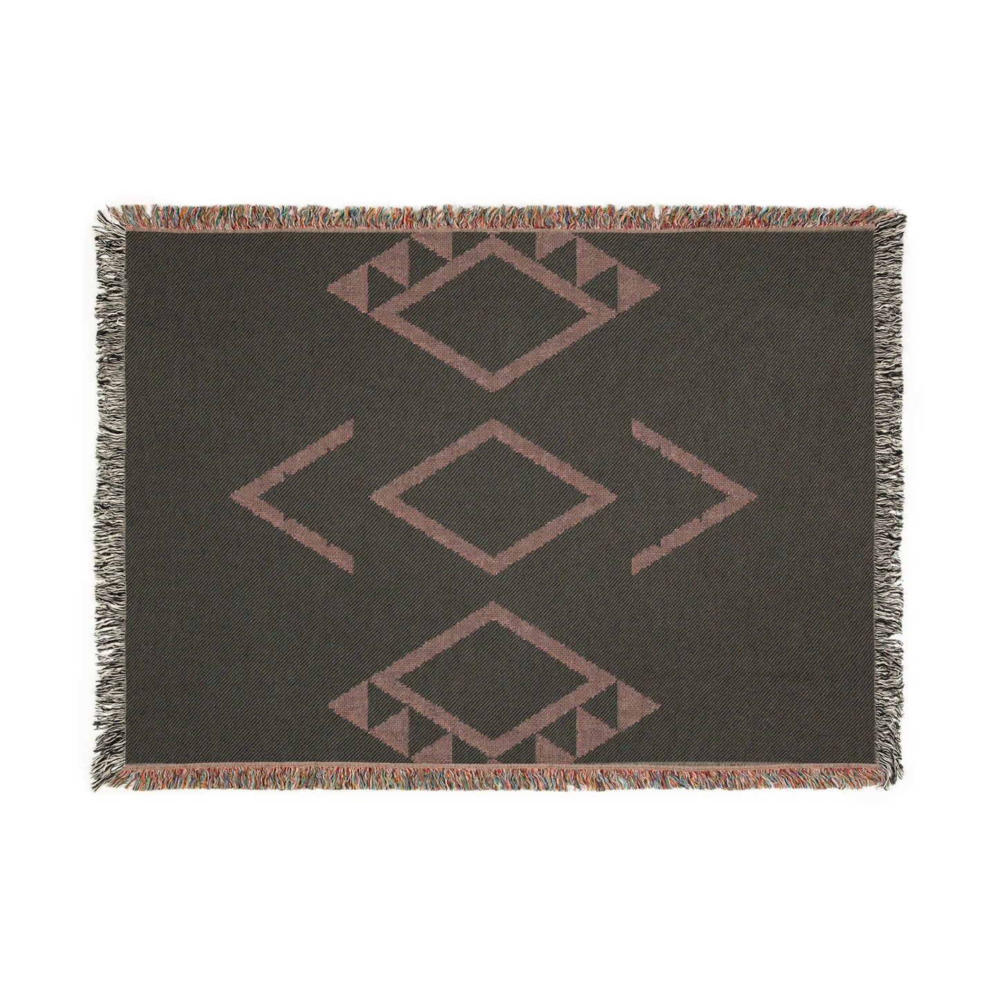 Western Boho Woven Beach Picnic Festival Blanket Southwest Decor Cotton Throw - Native Inspired Design with Tassel, Eco-Friendly, Sustainable