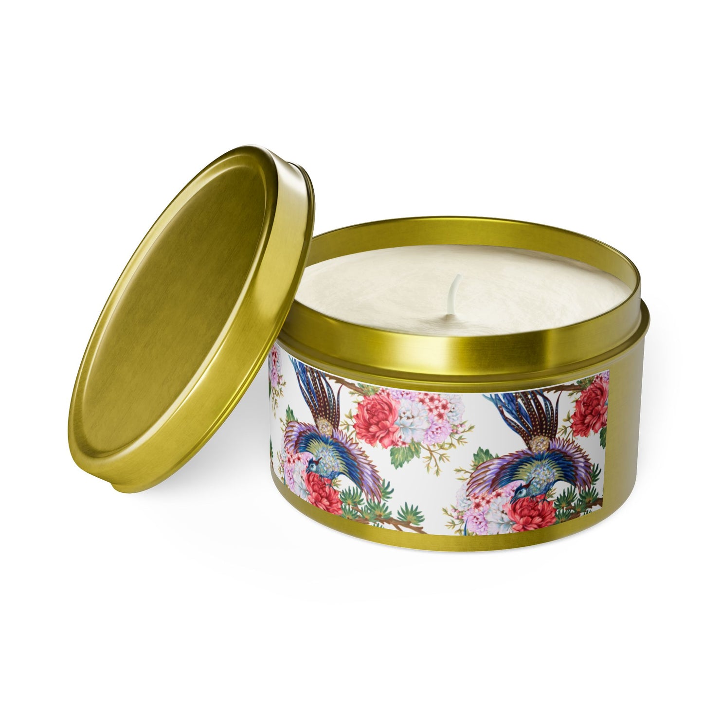 Floral Tin Candle - Aromatic Home and Travel Decor for Relaxation, Eco-Friendly, Sustainable