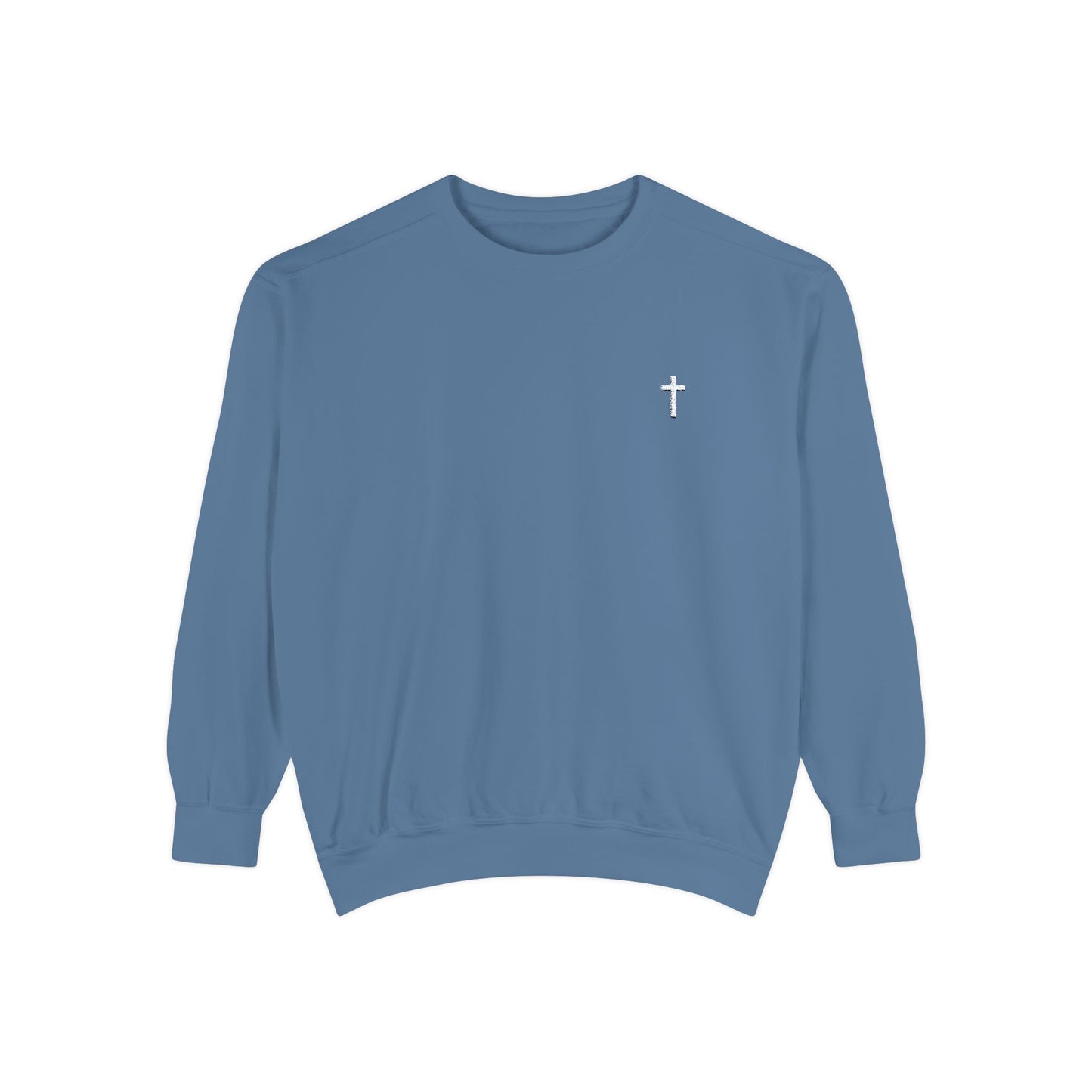 Cross Embroidered Comfort Colors Oversized Sweatshirt, Eco-Friendly, Sustainable