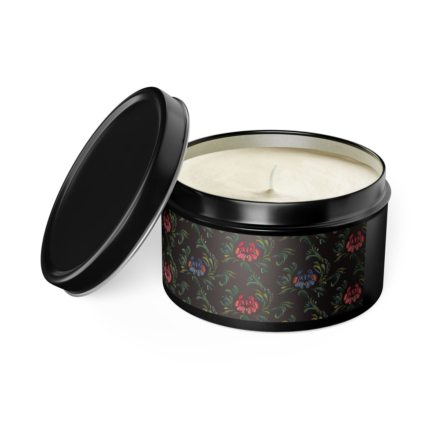 Elegant Floral Tin Candle - Aromatic Home and Travel Decor for Relaxation, Eco-Friendly, Sustainable