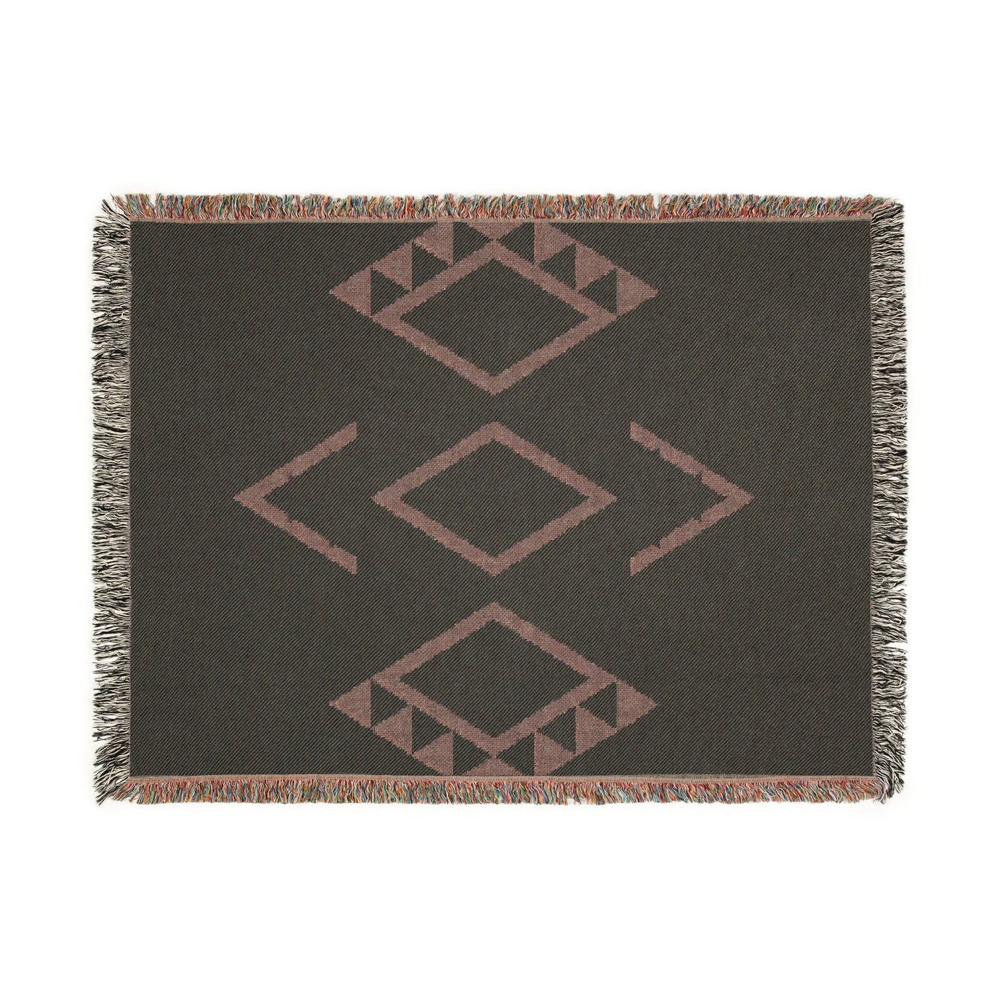 Western Boho Woven Beach Picnic Festival Blanket Southwest Decor Cotton Throw - Native Inspired Design with Tassel, Eco-Friendly, Sustainable