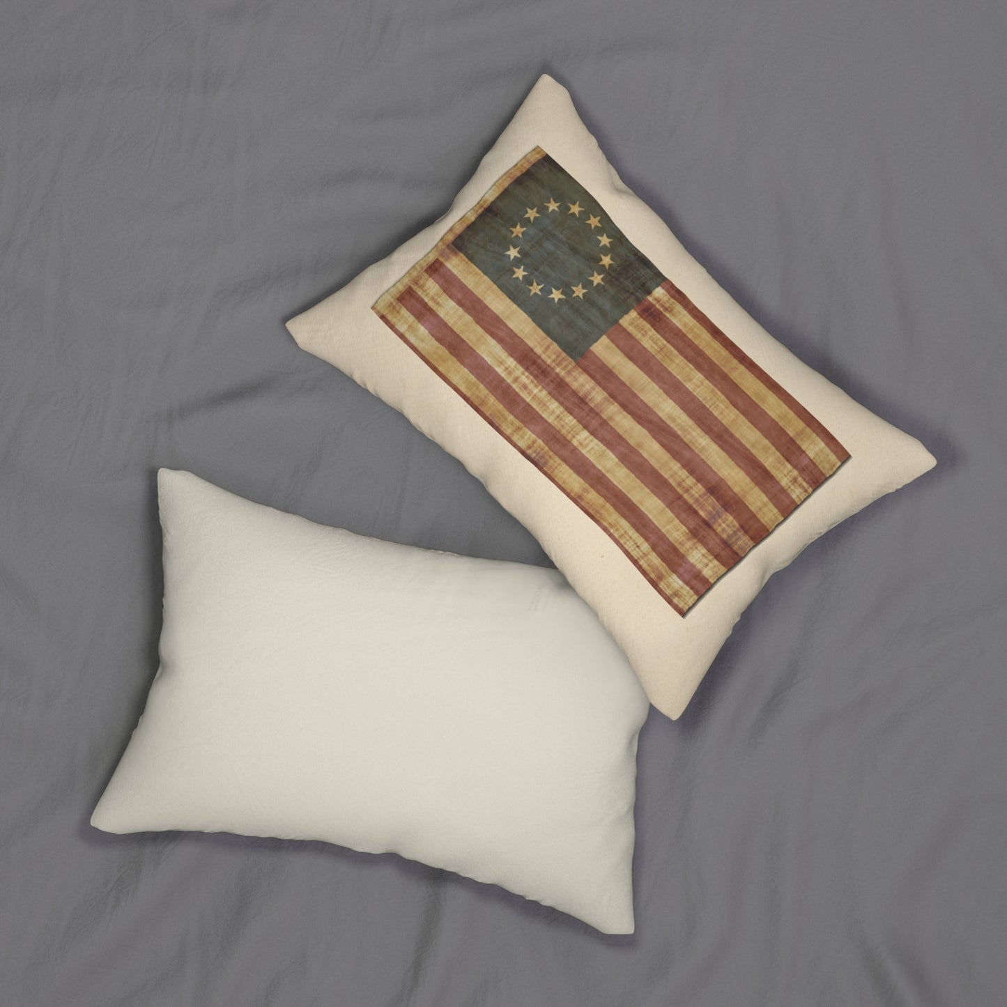 Vintage American Flag, Minimalist Farmhouse Throw Pillow, Eco-Friendly, Sustainable