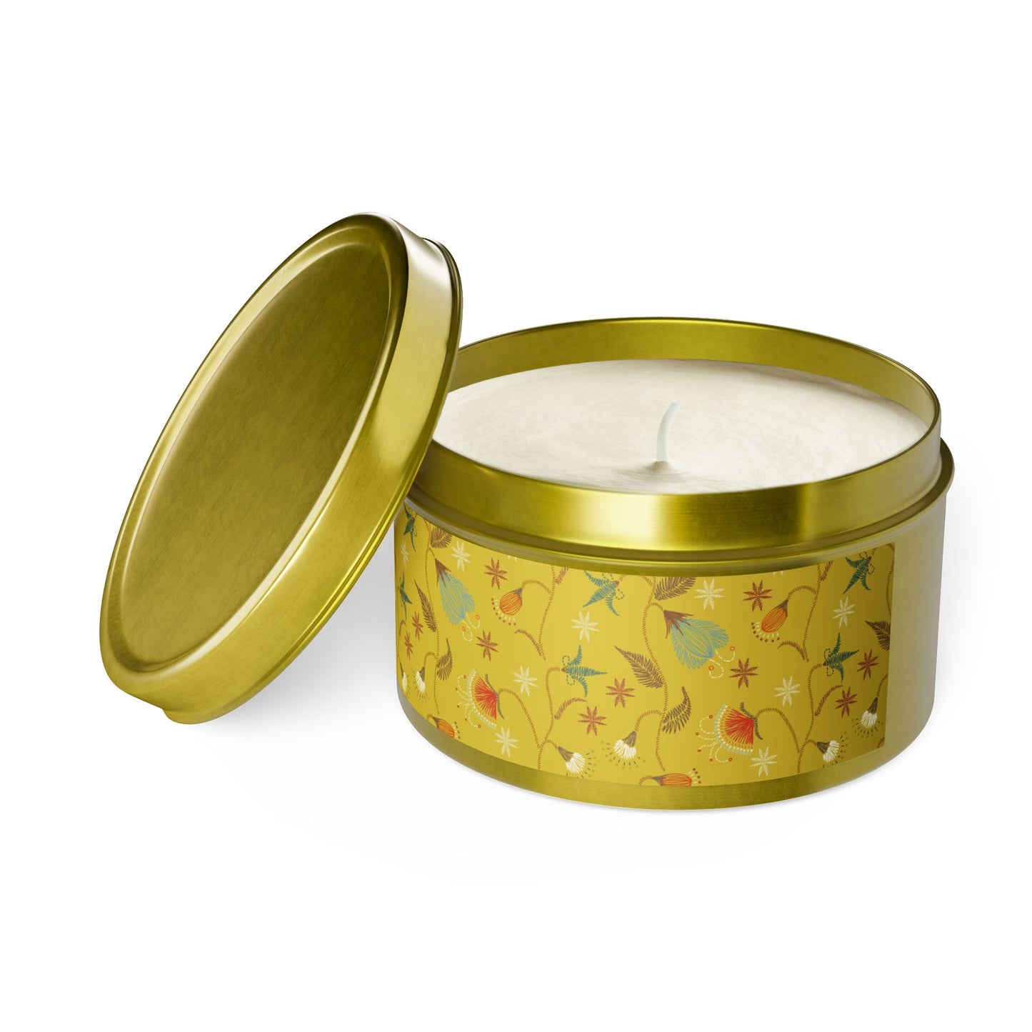 Boho Floral Tin Candle - Aromatic Home and Travel Decor for Relaxation, Eco-Friendly, Sustainable