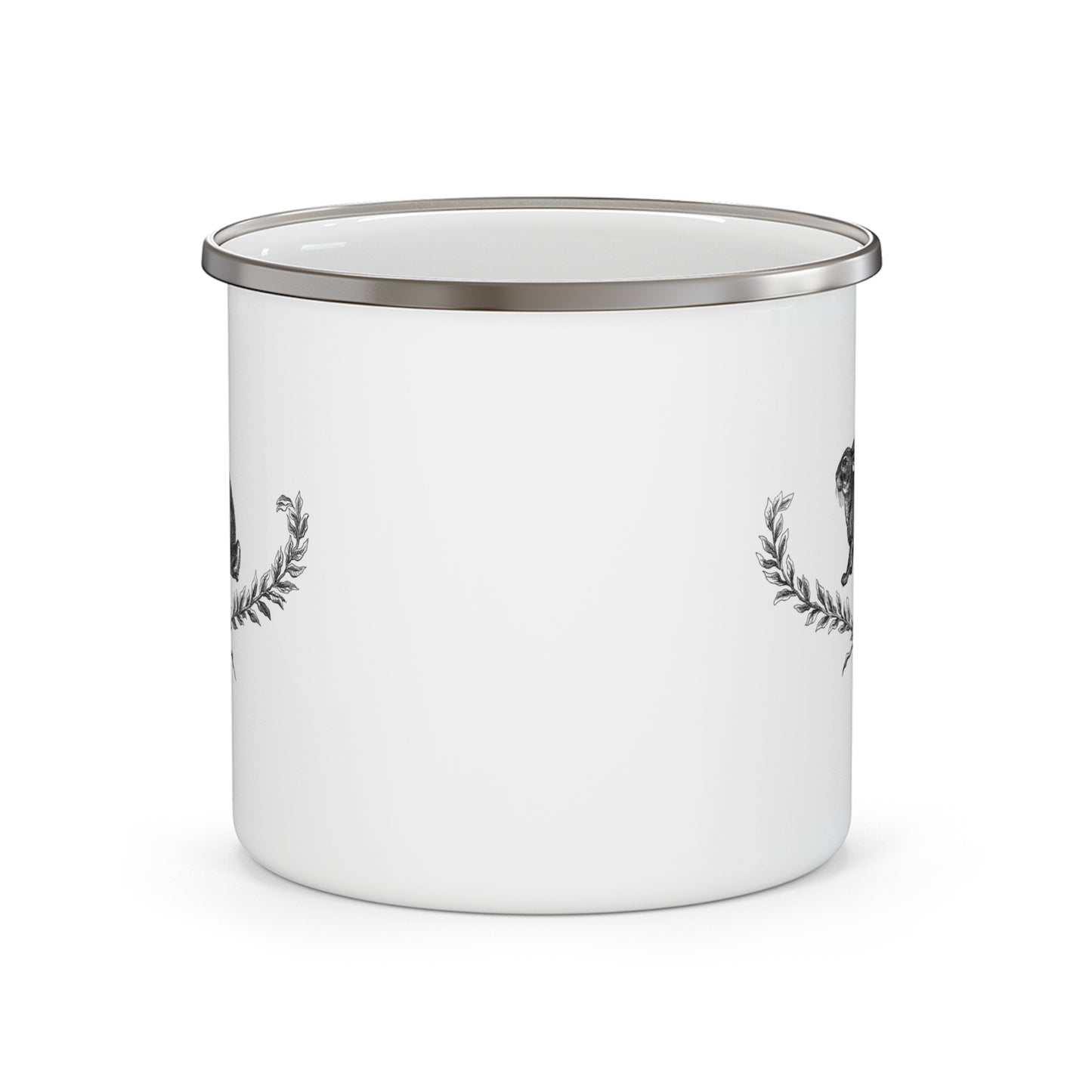 Minimalist Farmhouse Vintage Rabbit Stainless Steel Eco Enameled Mug, Eco-Friendly, Sustainable