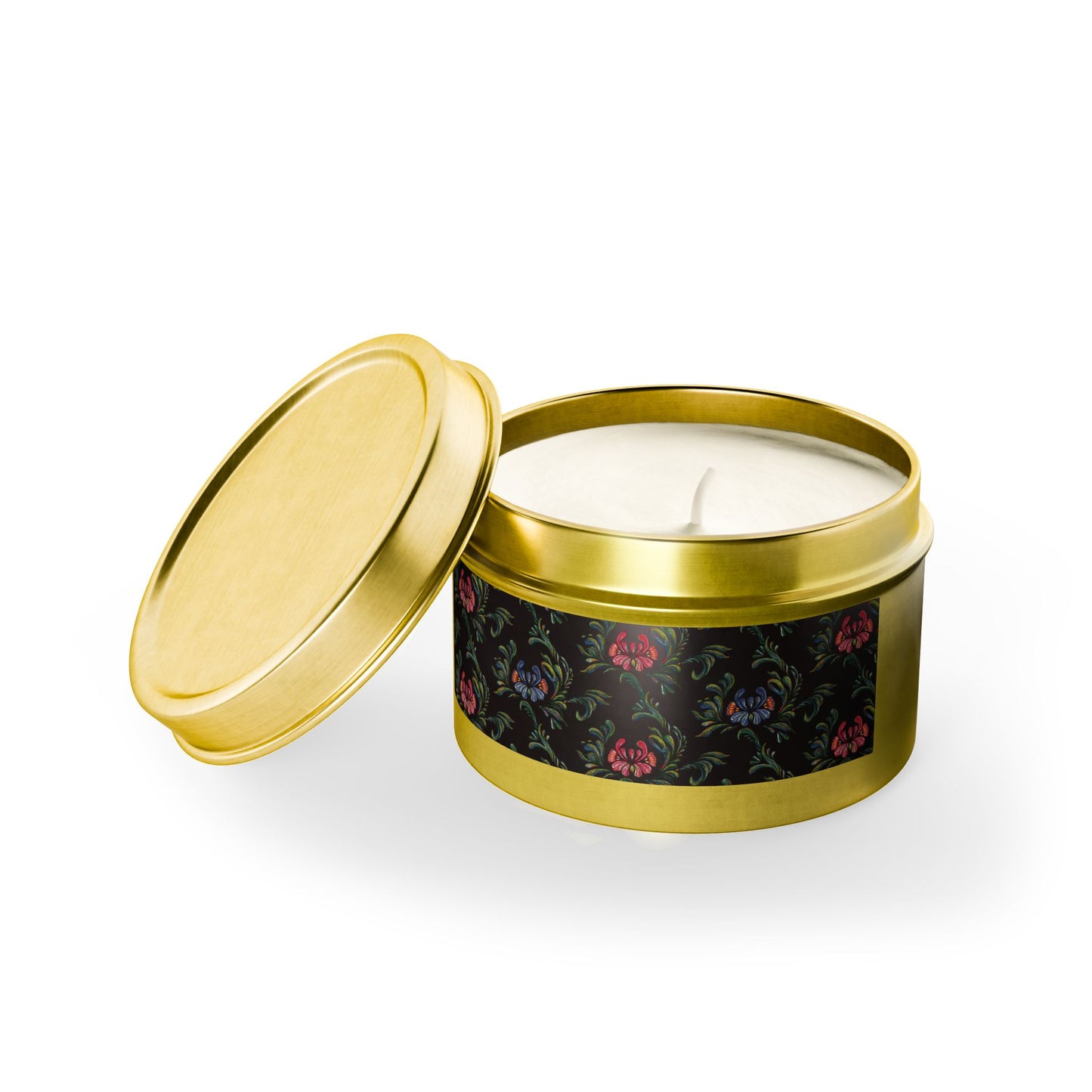 Elegant Floral Tin Candle - Aromatic Home and Travel Decor for Relaxation, Eco-Friendly, Sustainable