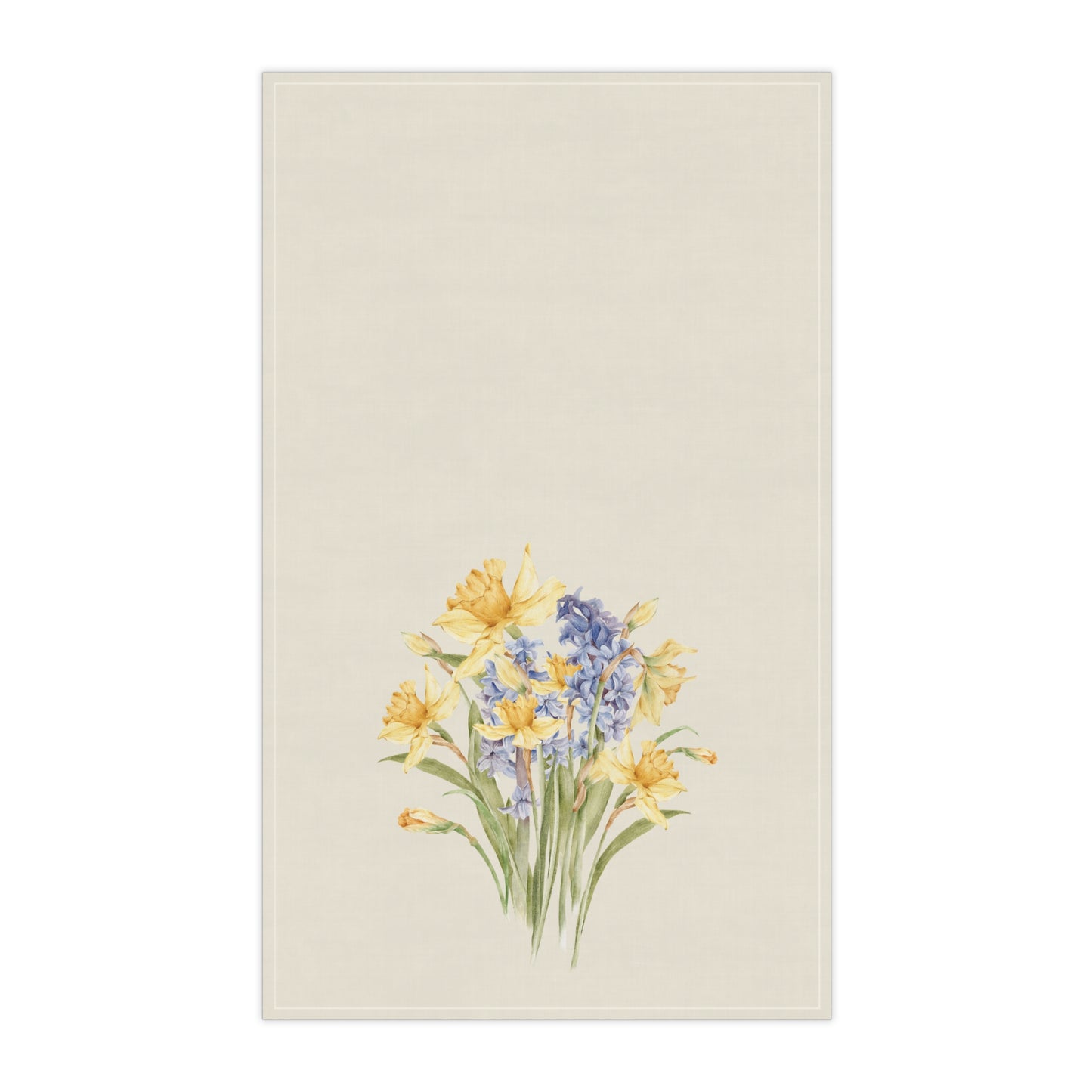 Spring Daffodil Floral Cotton Tea Towels, Flower Kitchen Towels, Farmhouse, Cottage Décor, Flour Sack Towel, Dish Towel, Eco-Friendly, Sustainable