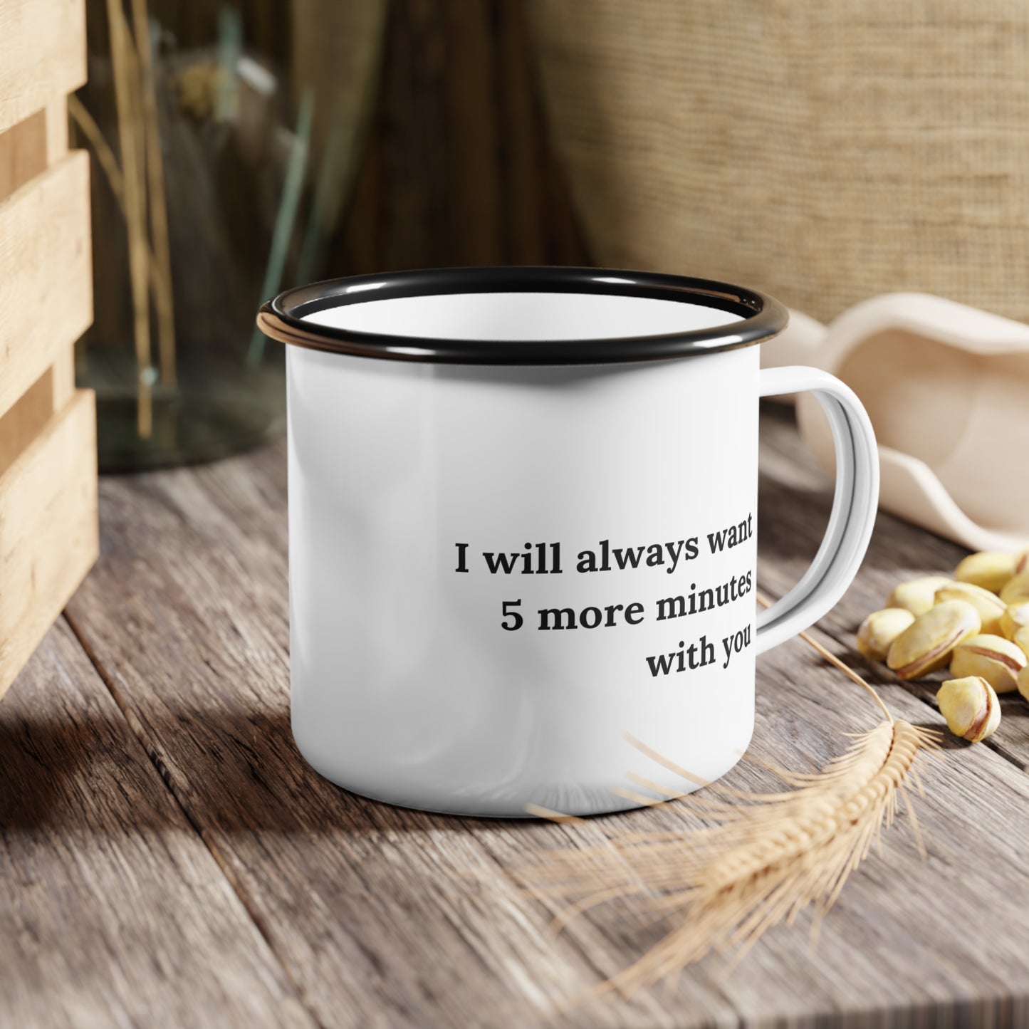 Five More Minutes With You Mug, Stainless Steel, Minimalist Farmhouse, Eco-Friendly, Sustainable