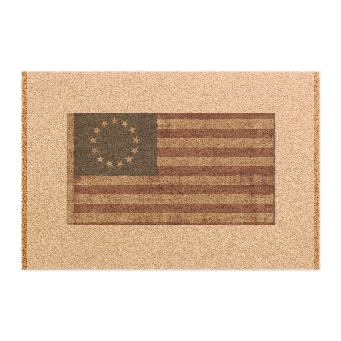 Vintage American Flag Coconut Fiber Doormat, Patriotic Home Decor
