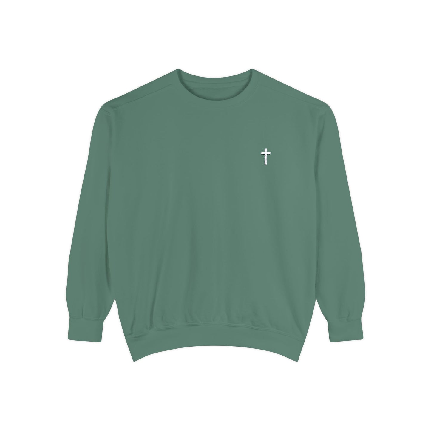 Cross Embroidered Comfort Colors Oversized Sweatshirt, Eco-Friendly, Sustainable