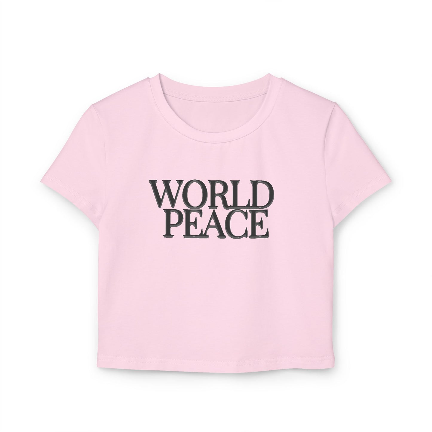 Organic Cotton World Peace Crop Top T-Shirt, Eco-Friendly, Sustainable