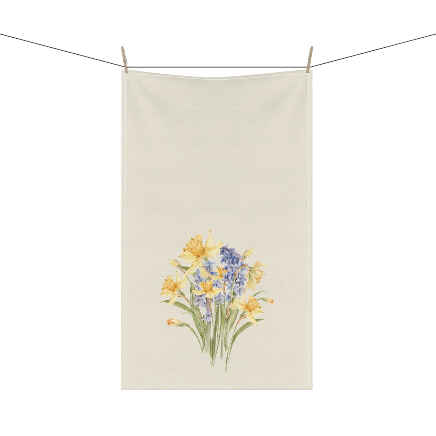 Spring Daffodil Floral Cotton Tea Towels, Flower Kitchen Towels, Farmhouse, Cottage Décor, Flour Sack Towel, Dish Towel, Eco-Friendly, Sustainable