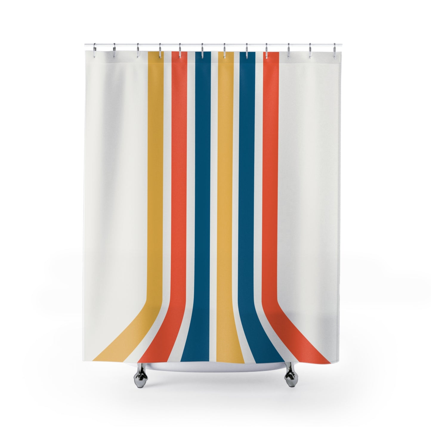 Retro Groovy Line Shower Curtain