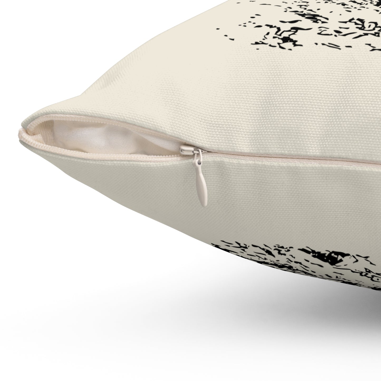 Vintage Palm Tree Coastal Minimalism Throw Pillow, Eco-Friendly, Sustainable