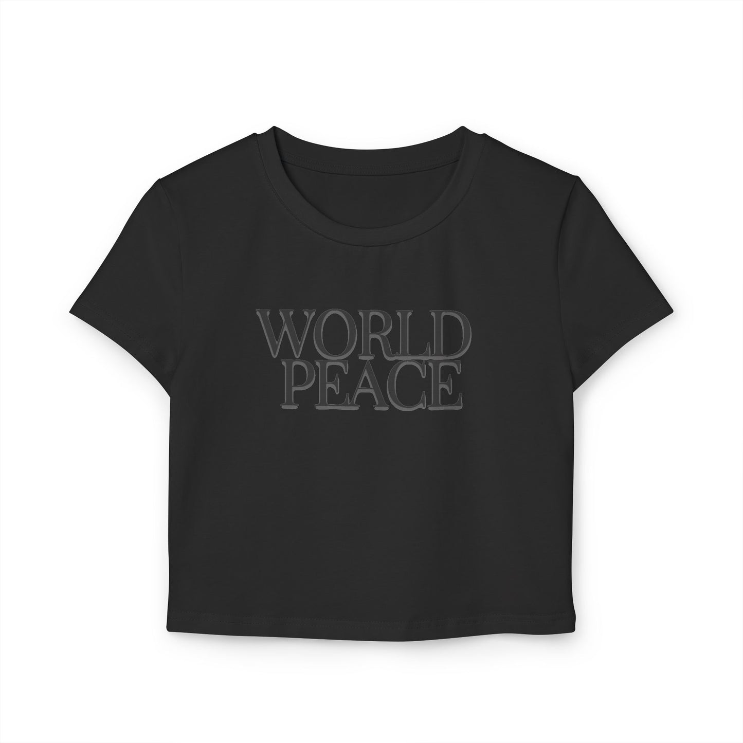 Organic Cotton World Peace Crop Top T-Shirt, Eco-Friendly, Sustainable