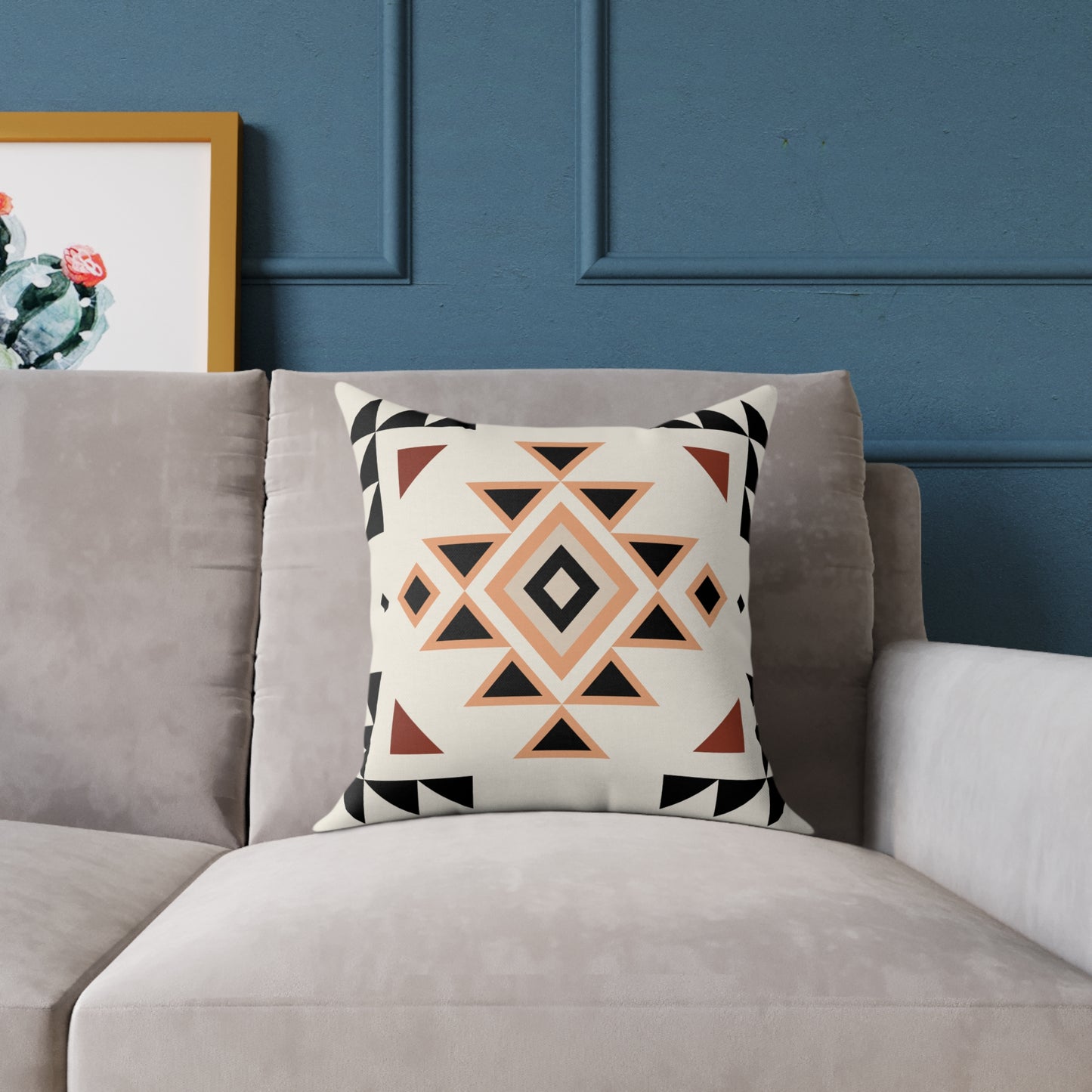Western Throw Pillow, Native, Tribal, Southwestern Home Decor, Canvas Throw, Waterproof Pillow