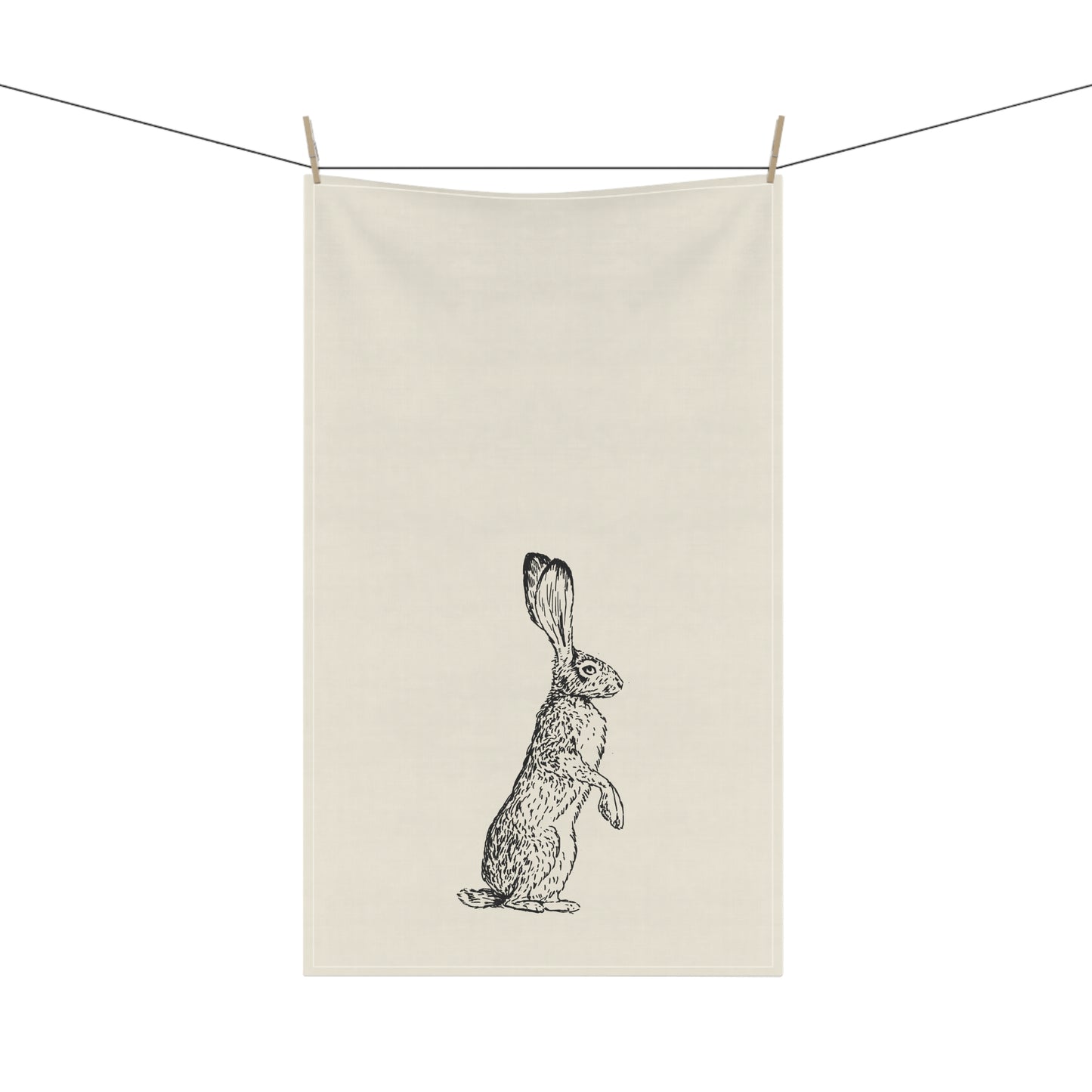 Minimalist Farmhouse Vintage Rabbit Cotton Tea Towel, Eco-Friendly, Sustainable