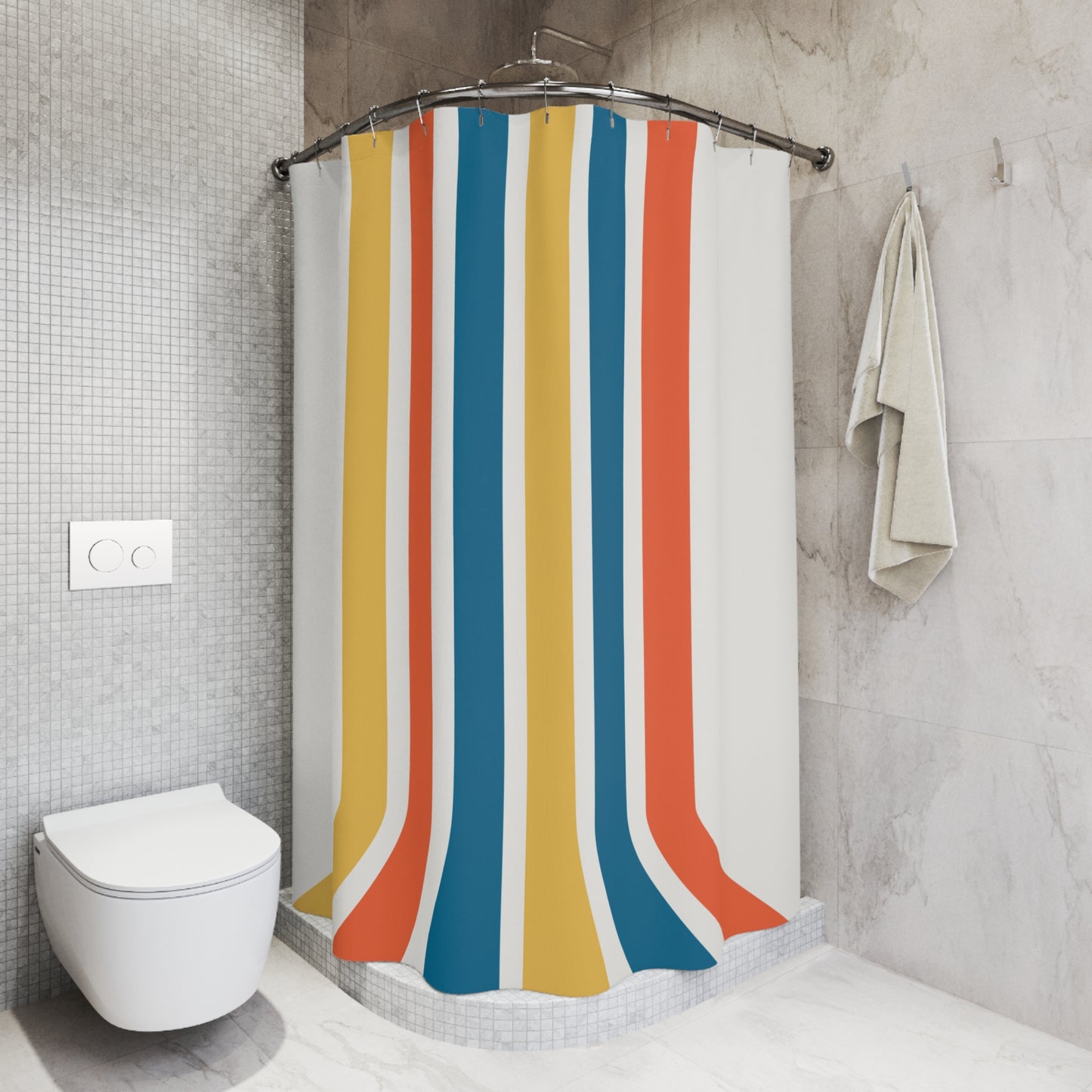 Retro Groovy Line Shower Curtain