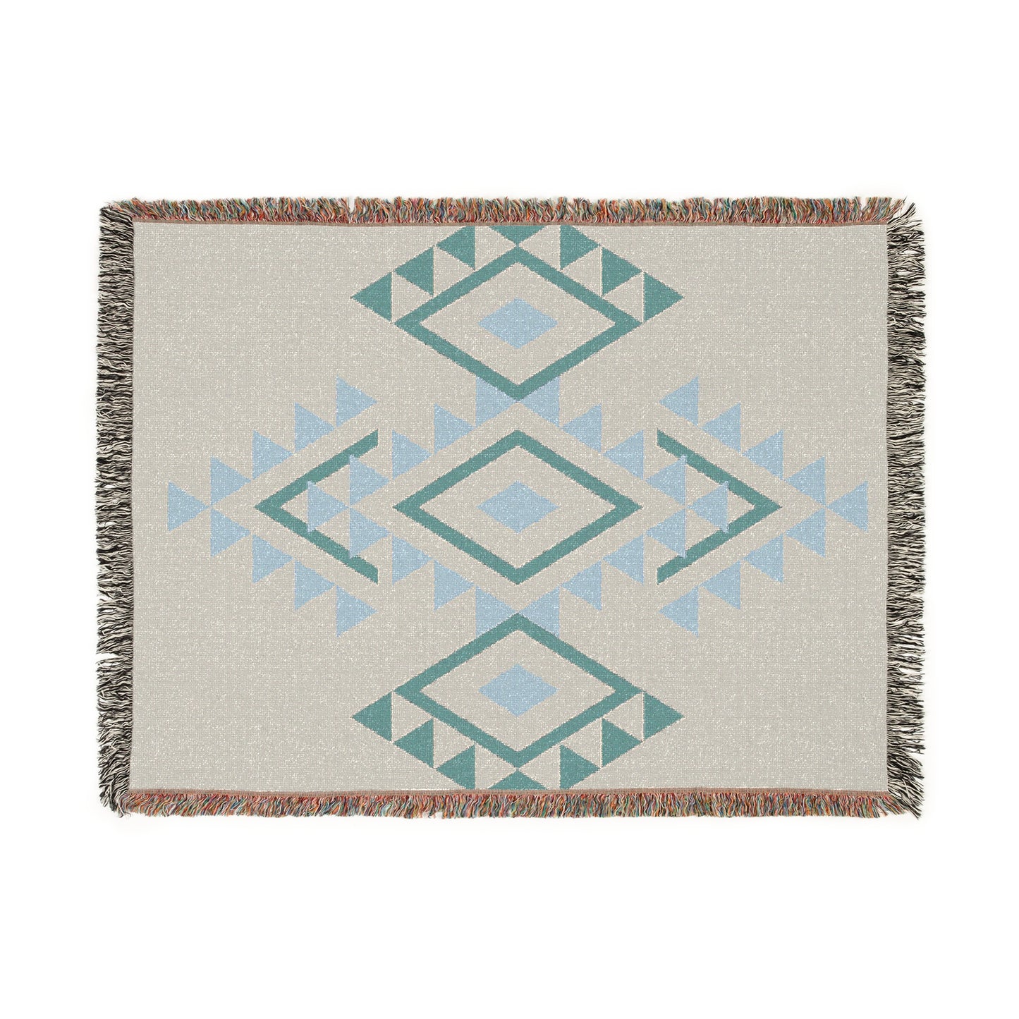 Western Boho Woven Beach Picnic Festival Blanket Southwest Decor Cotton Throw - Native Inspired Design with Tassel, Eco-Friendly, Sustainable