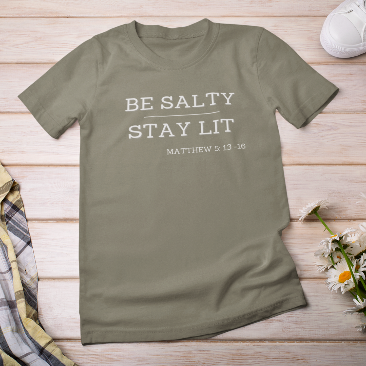 Be Salty Stay Lit Cotton T-Shirt, Eco-Friendly, Sustainable