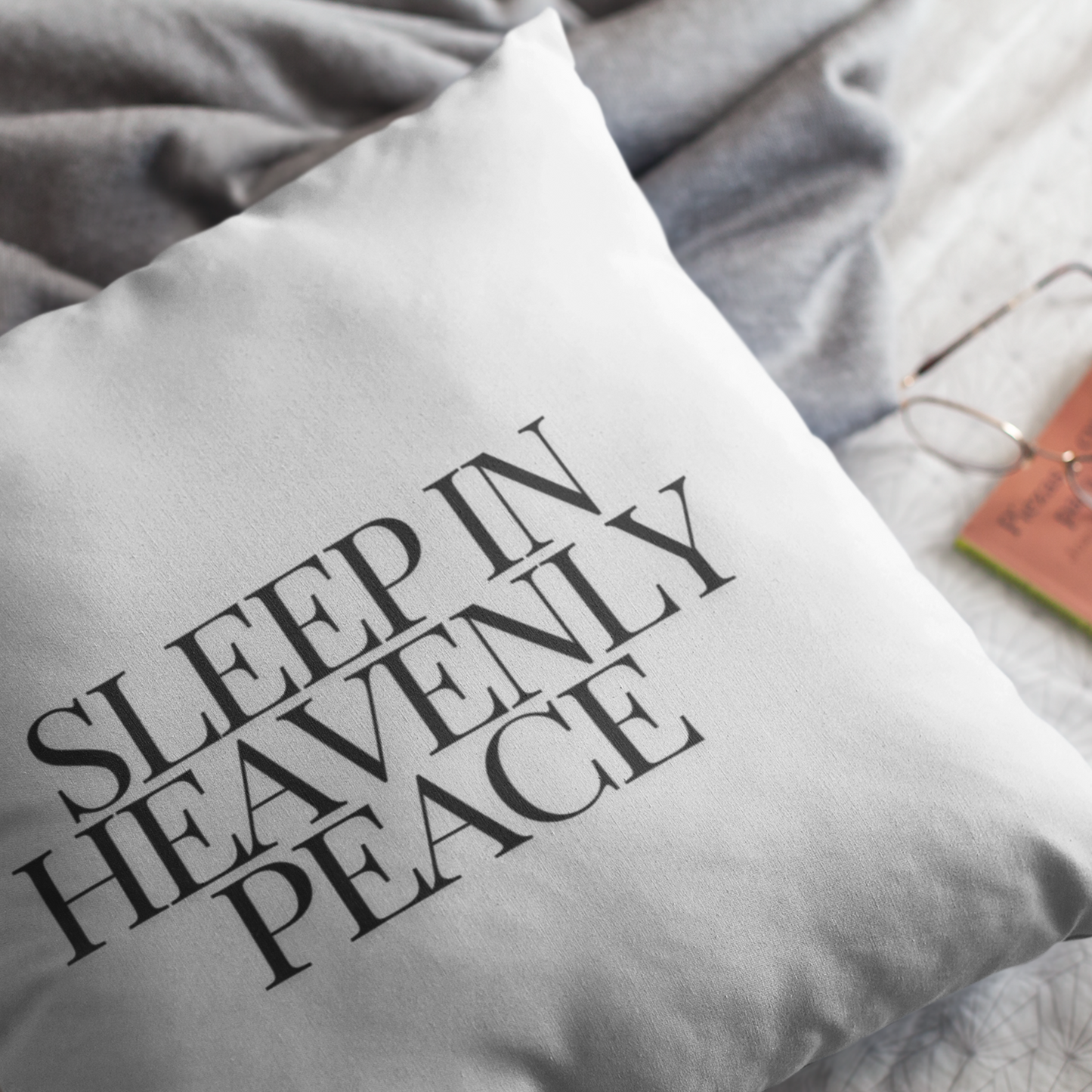 Sleep Peace Minimalist Design Throw Pillow Cover, Eco-Friendly, Sustainable