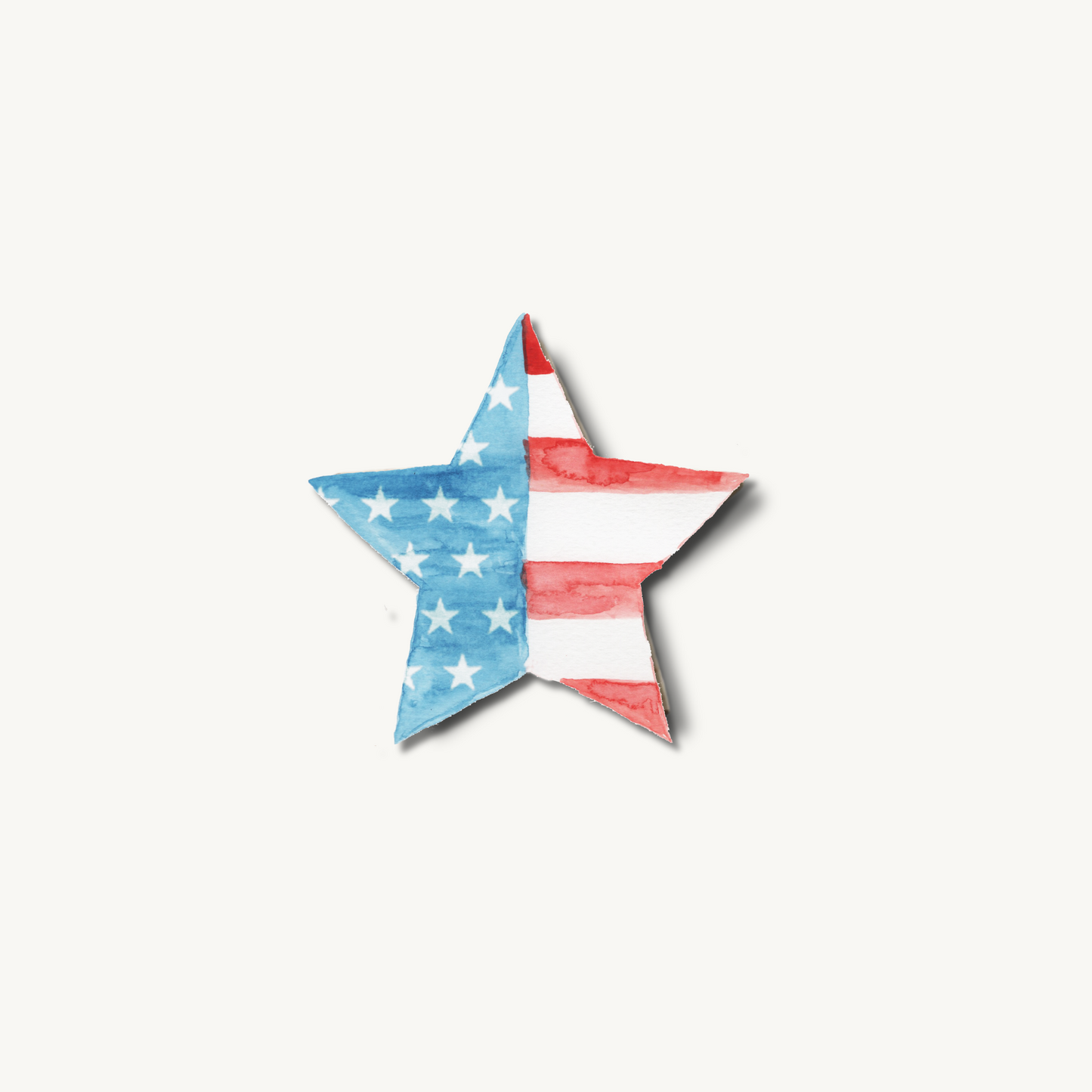 Birch Wood American Flag Whitewashed Vintage Farmhouse Star Free-Standing Wooden Star Decor