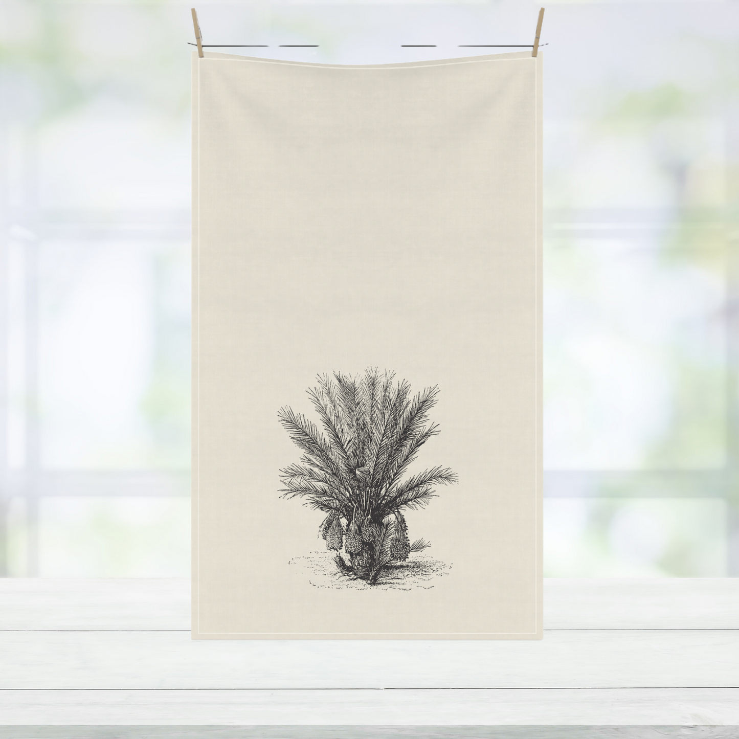 Palm Tree Cotton Tea Towel, Tropical, Coastal, Minimalist, Eco-Friendly, Sustainable