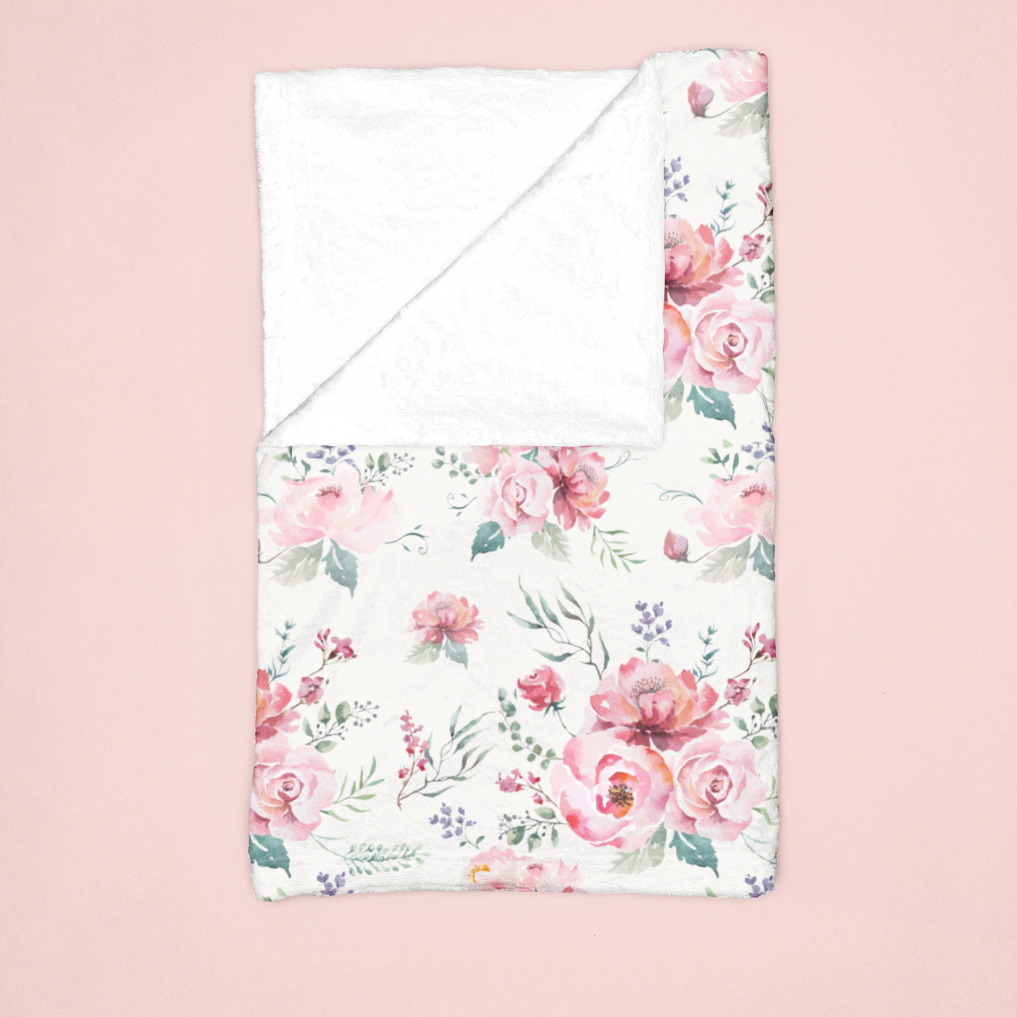 Antique Rose Plush Velveteen Throw Blanket, Medium Heavy-Weight, Eco-Friendly, Sustainable