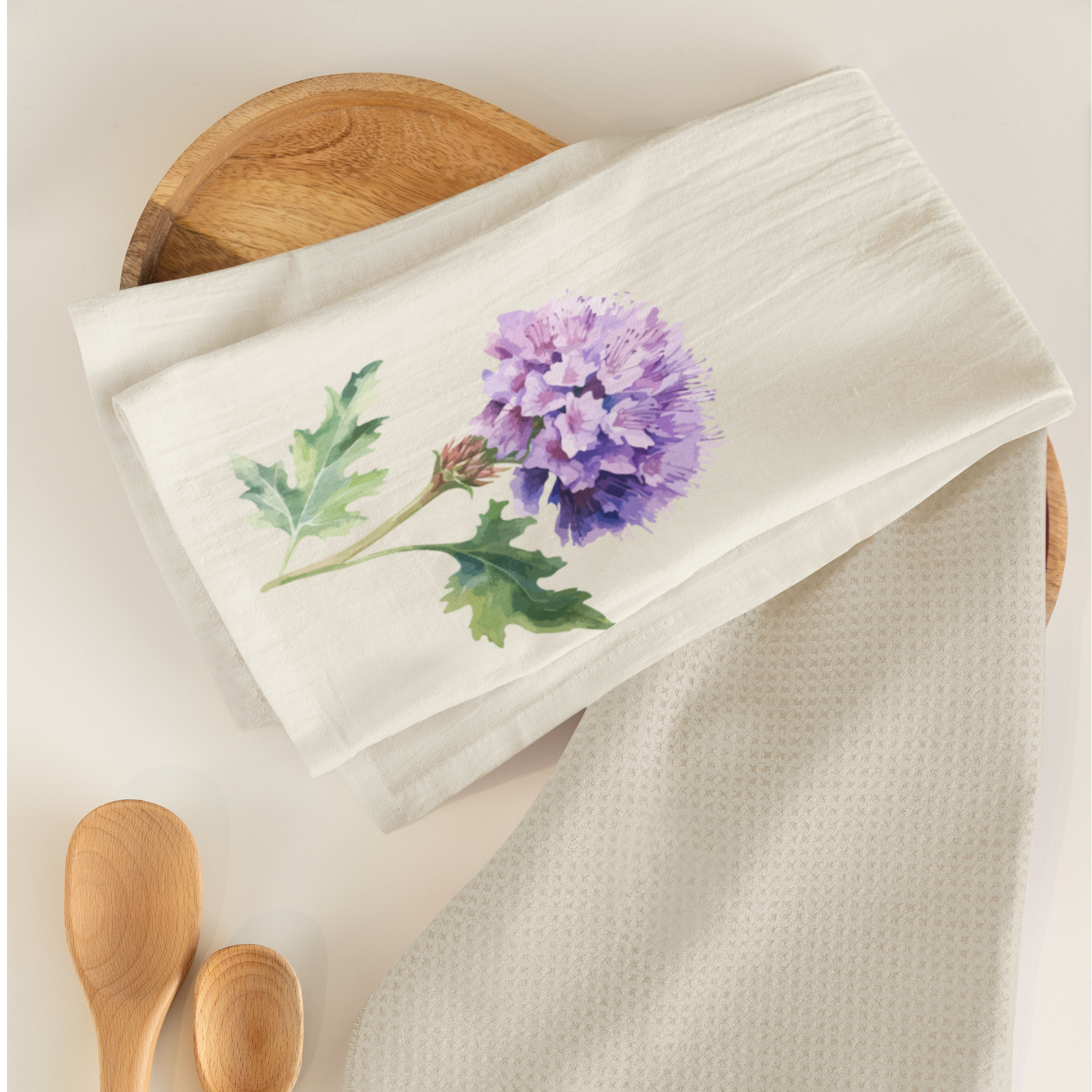 Purple Floral Cotton Tea Towels, Flower Kitchen Towels, Farmhouse, Cottage Décor, Flour Sack Towel, Dish Towel, Eco-Friendly, Sustainable