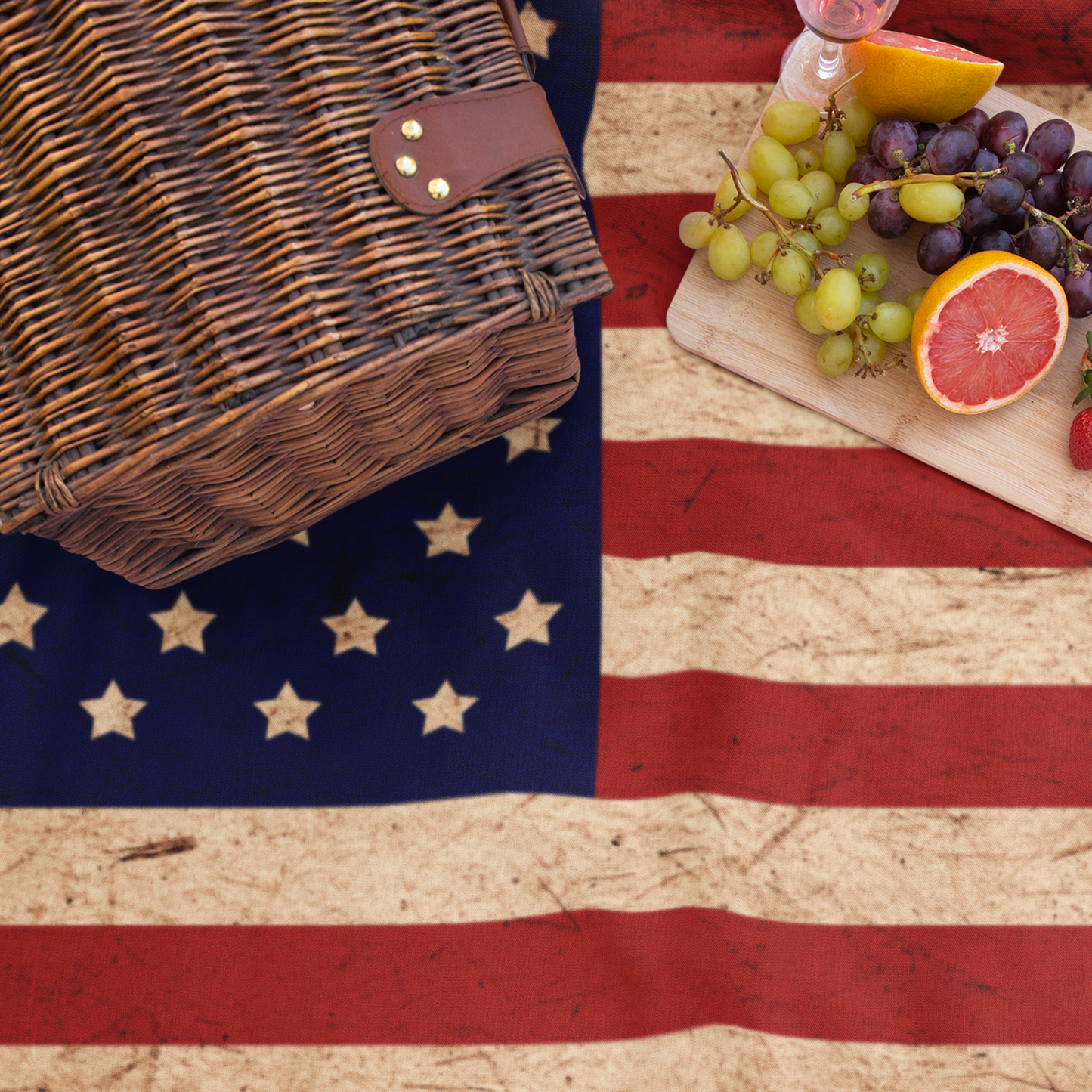 Woven Blanket Throw - Patriotic USA Flag Cozy Home Decor. Eco-Friendly, sustainable 100% cotton. Made in the USA.