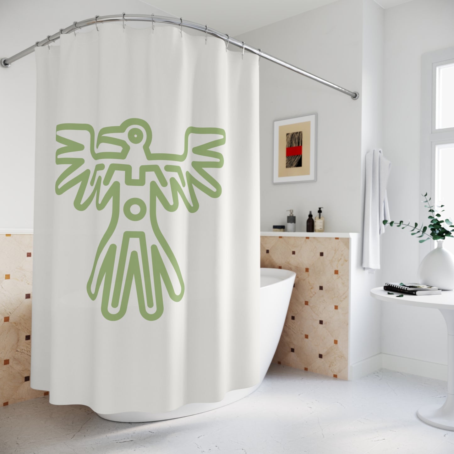 Aztec Phoenix Minimalist Shower Curtain