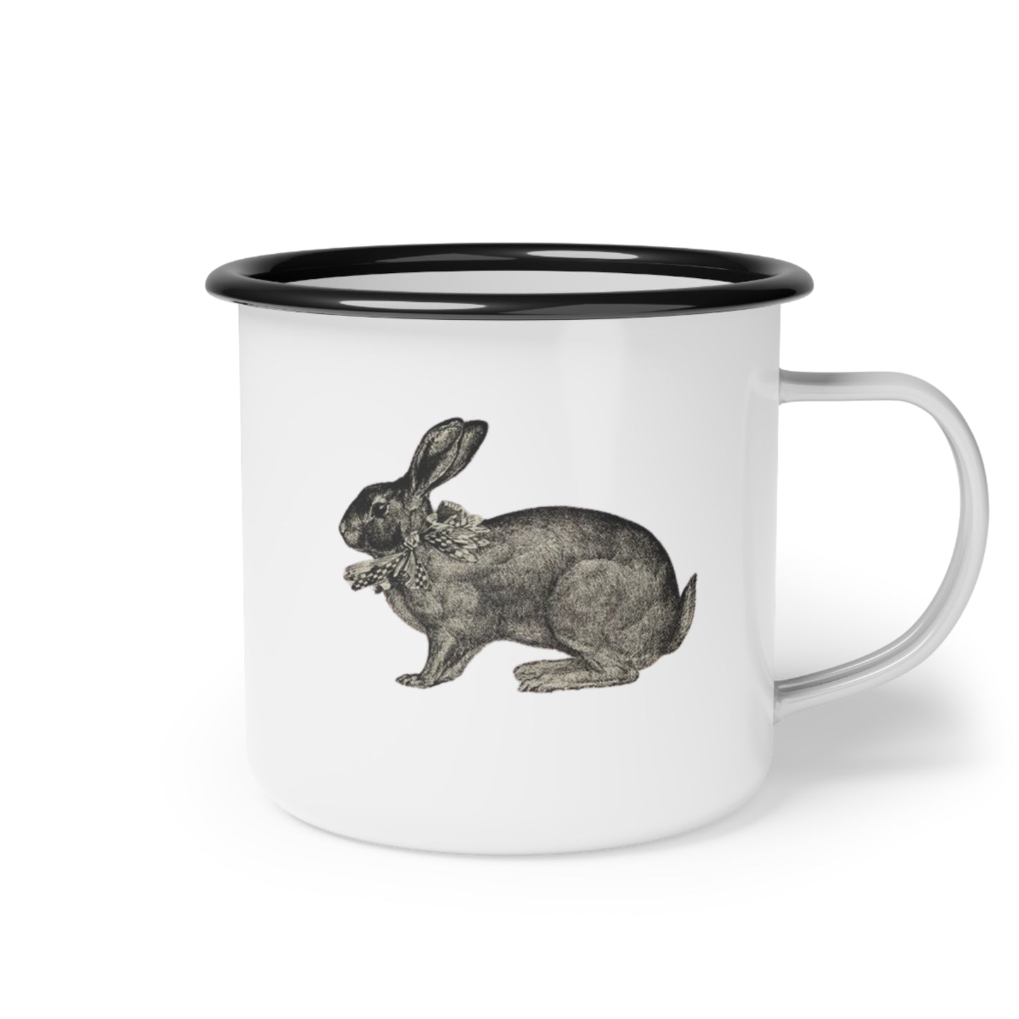 Stainless Steel Eco Mug Cup Minimalist Farmhouse Vintage Rabbit, Coffee, Tea, Eco-Friendly, Sustainable