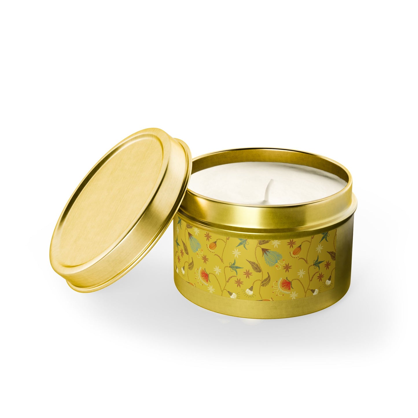 Boho Floral Tin Candle - Aromatic Home and Travel Decor for Relaxation, Eco-Friendly, Sustainable