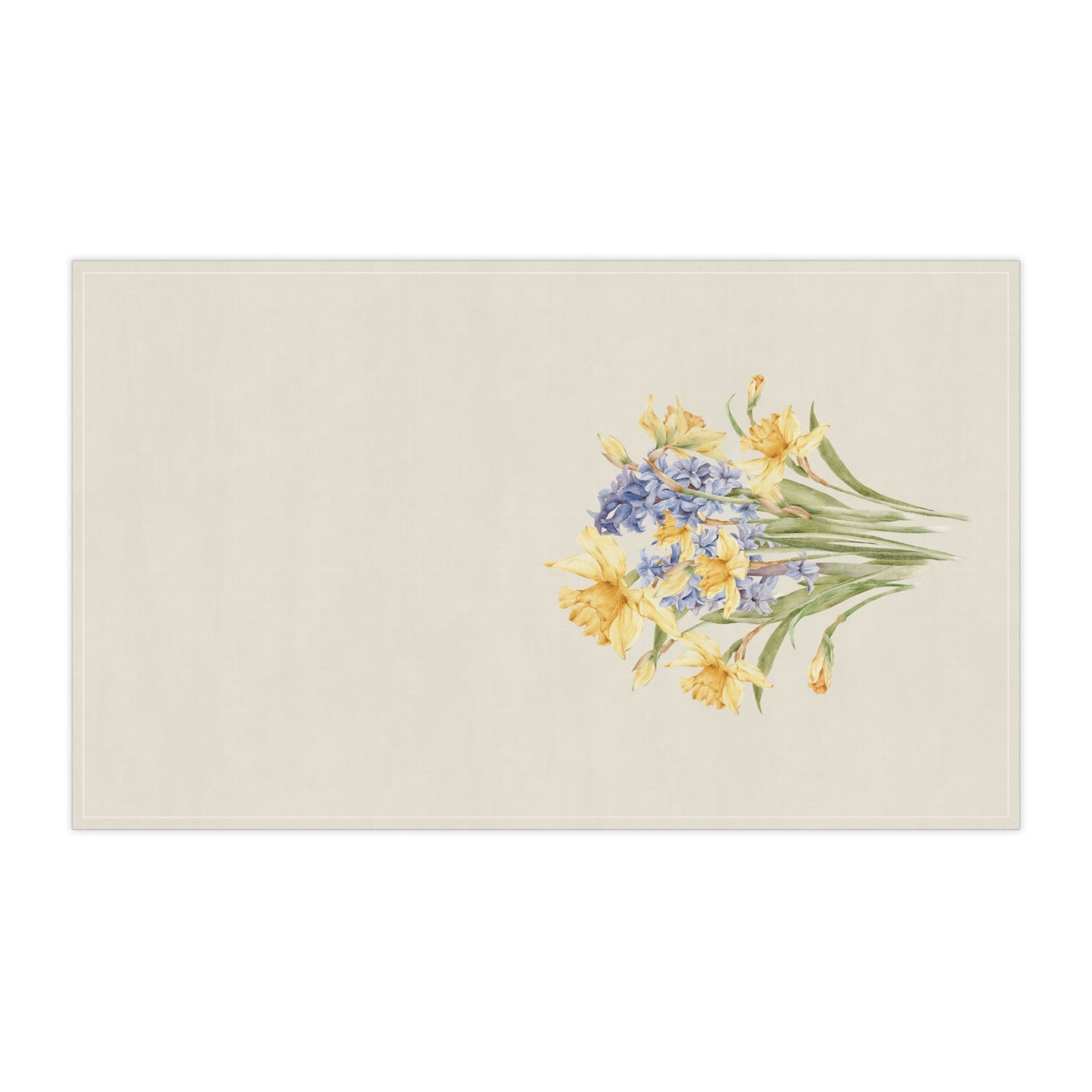 Spring Daffodil Floral Cotton Tea Towels, Flower Kitchen Towels, Farmhouse, Cottage Décor, Flour Sack Towel, Dish Towel, Eco-Friendly, Sustainable