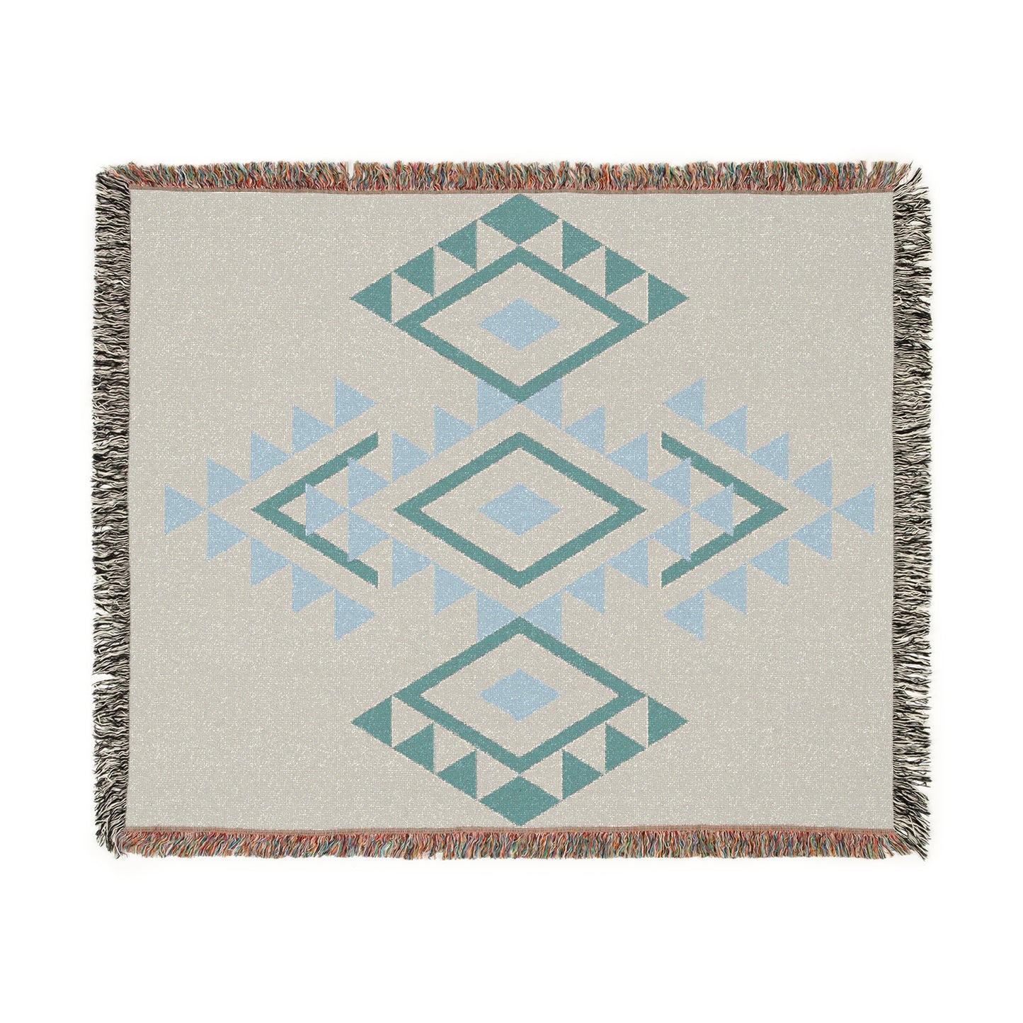 Western Boho Woven Beach Picnic Festival Blanket Southwest Decor Cotton Throw - Native Inspired Design with Tassel, Eco-Friendly, Sustainable
