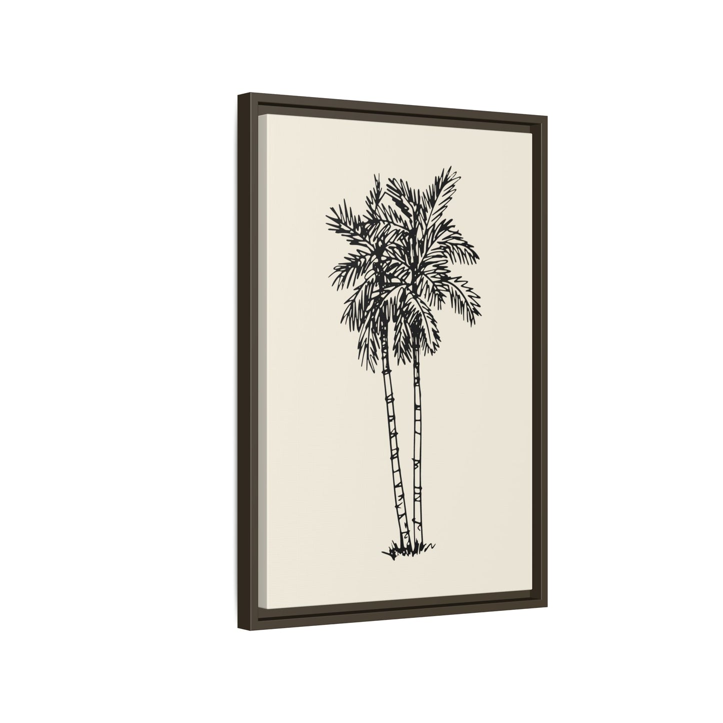 Vintage Palm Tree Coastal Matte Canvas Art, Wood Framed, Eco-Friendly, Sustainable