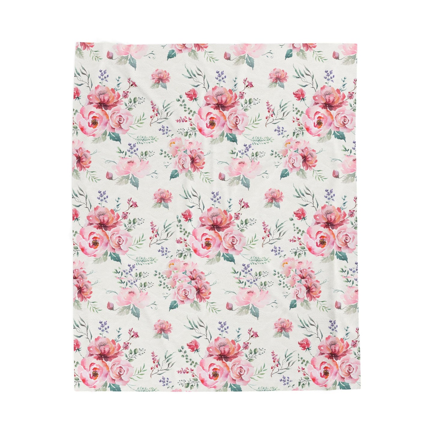 Antique Rose Plush Velveteen Throw Blanket, Medium Heavy-Weight, Eco-Friendly, Sustainable