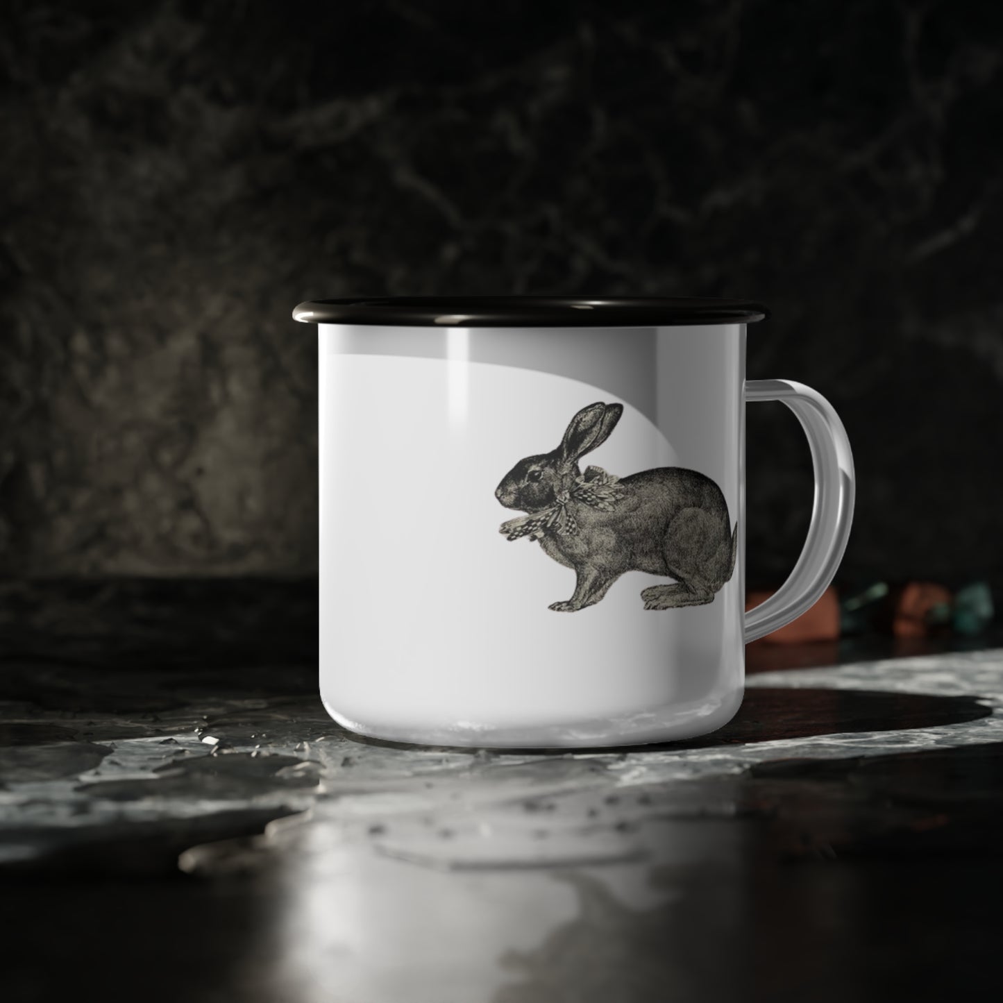 Stainless Steel Eco Mug Cup Minimalist Farmhouse Vintage Rabbit, Coffee, Tea, Eco-Friendly, Sustainable