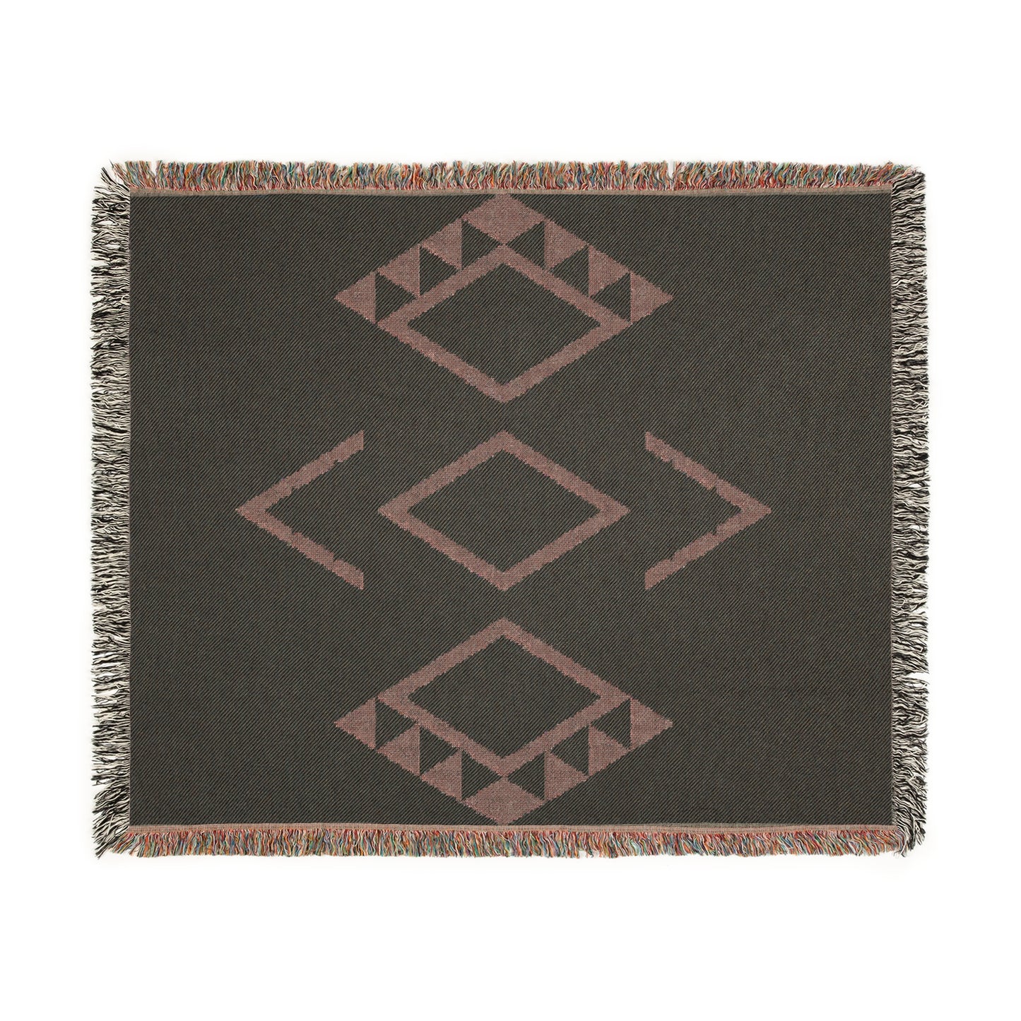 Western Boho Woven Beach Picnic Festival Blanket Southwest Decor Cotton Throw - Native Inspired Design with Tassel, Eco-Friendly, Sustainable