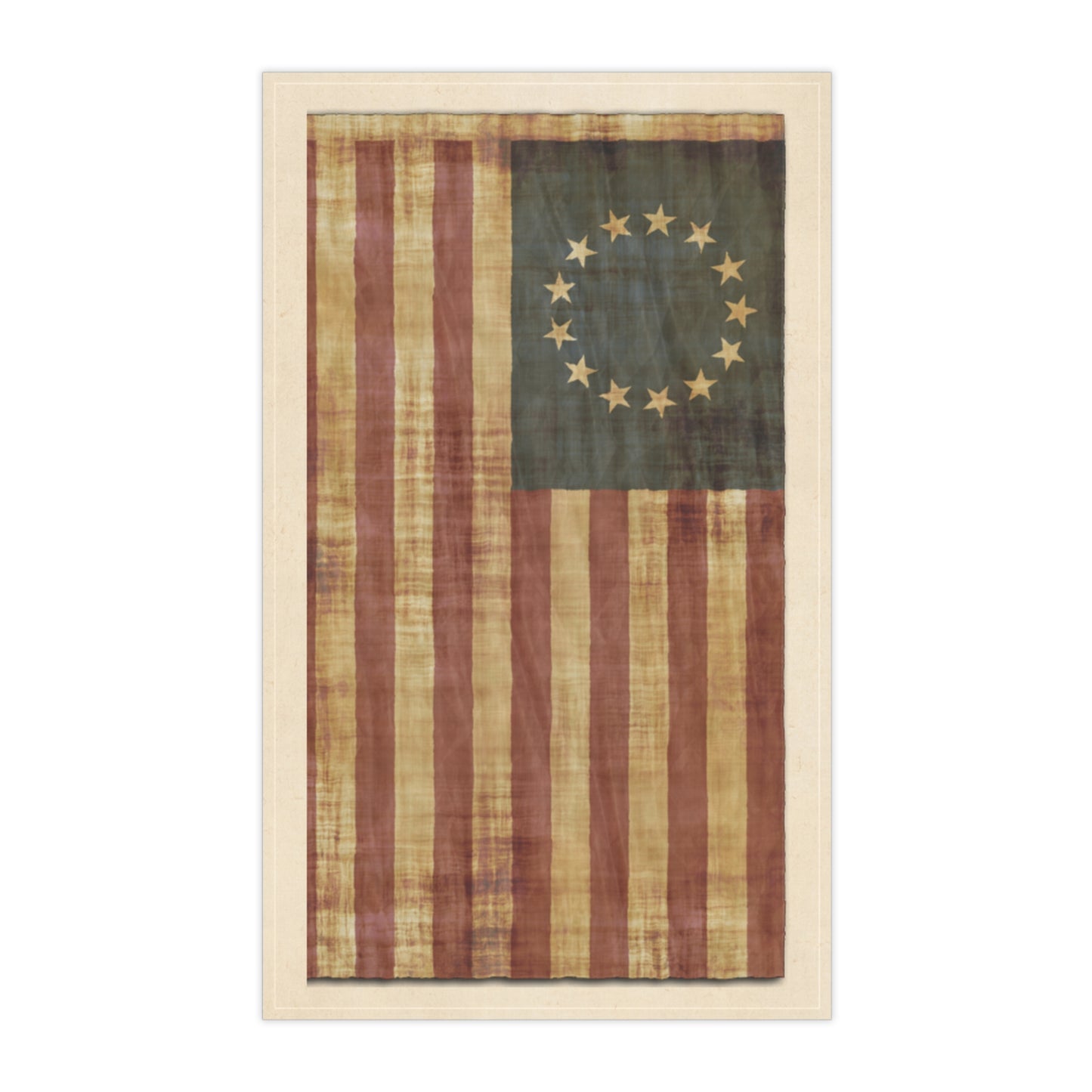 Vintage American Flag Minimalist Country Farmhouse Cotton Tea Towel, Eco-Friendly, Sustainable